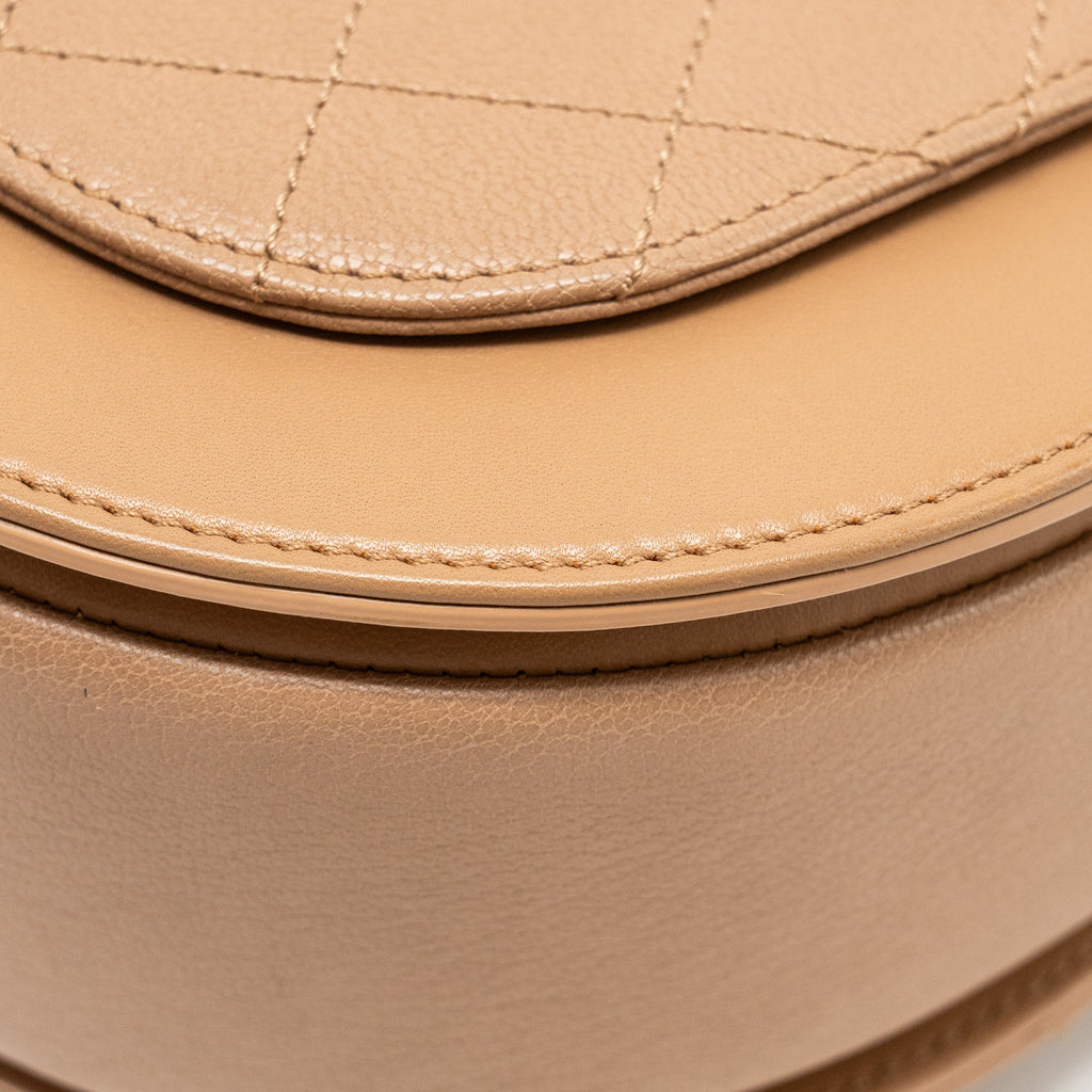 CHANEL COCO CURVE FLAP BAG CALFSKIN BEIGE GHW