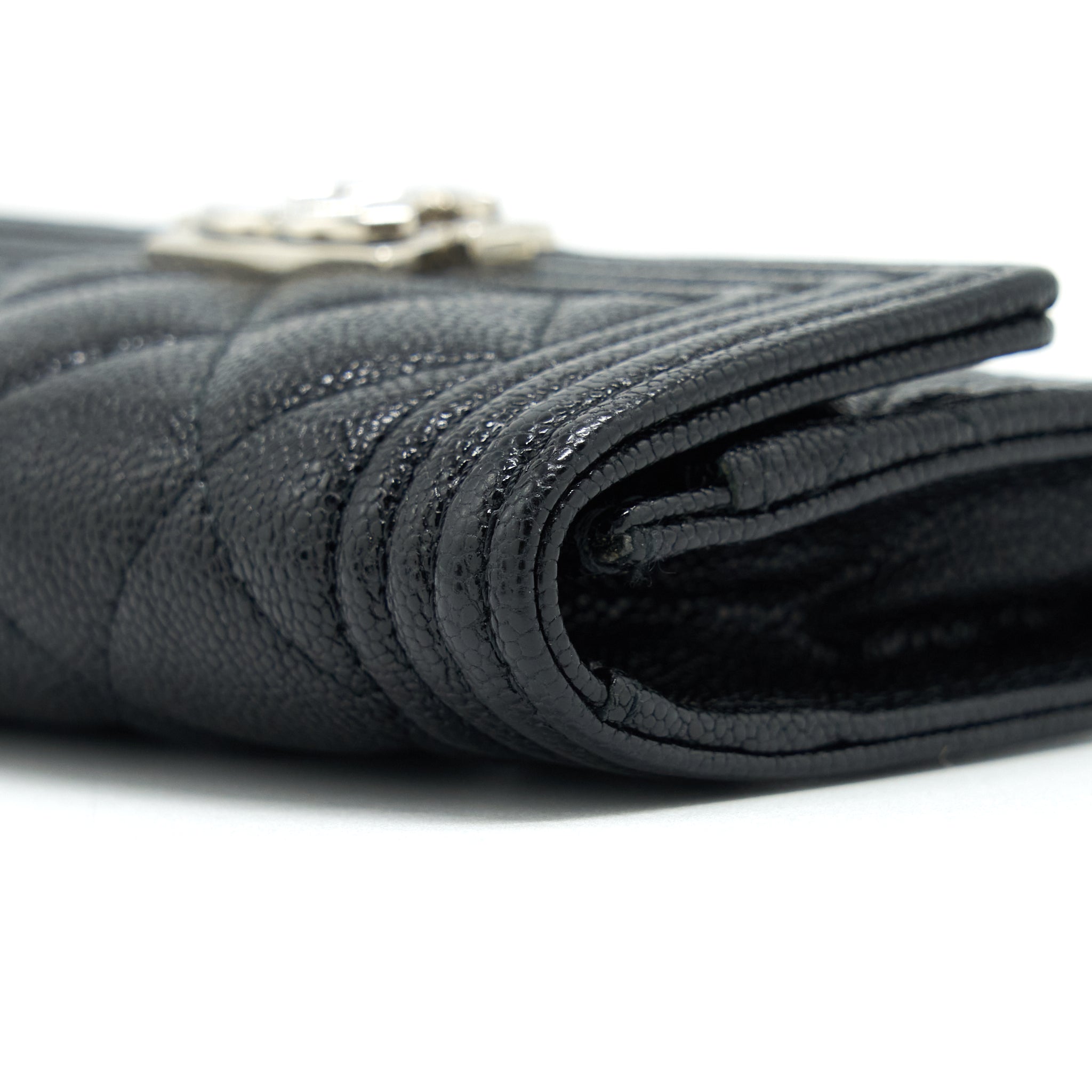 CHANEL BOY CARD HOLDER CAVIAR BLACK SHW