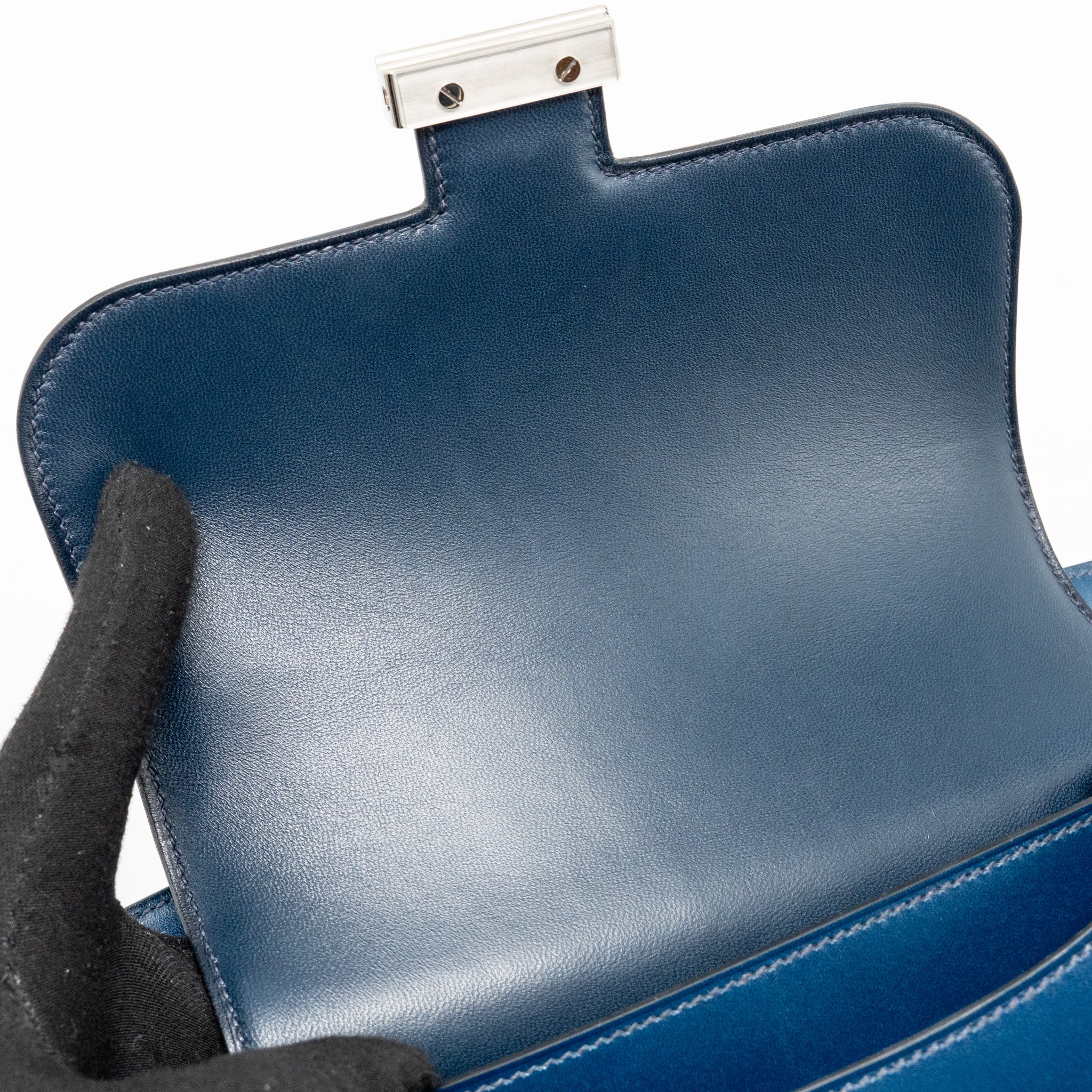 HERMES MINI CONSTANCE BOX LEATHER BLUE DE PERUSES SHW