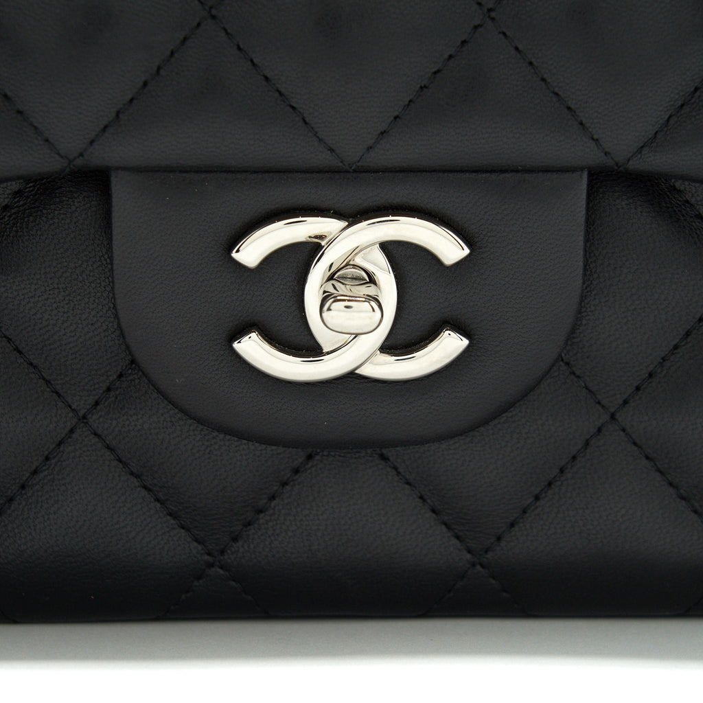 CHANEL CLASSIC JUMBO DOUBLE FLAP BAG LAMBSKIN BLACK SHW