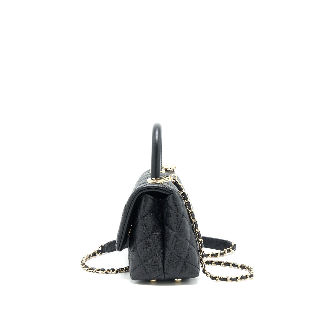 CHANEL COCO HANDLE EXTRA MINI CAVIAR BLACK LGHW