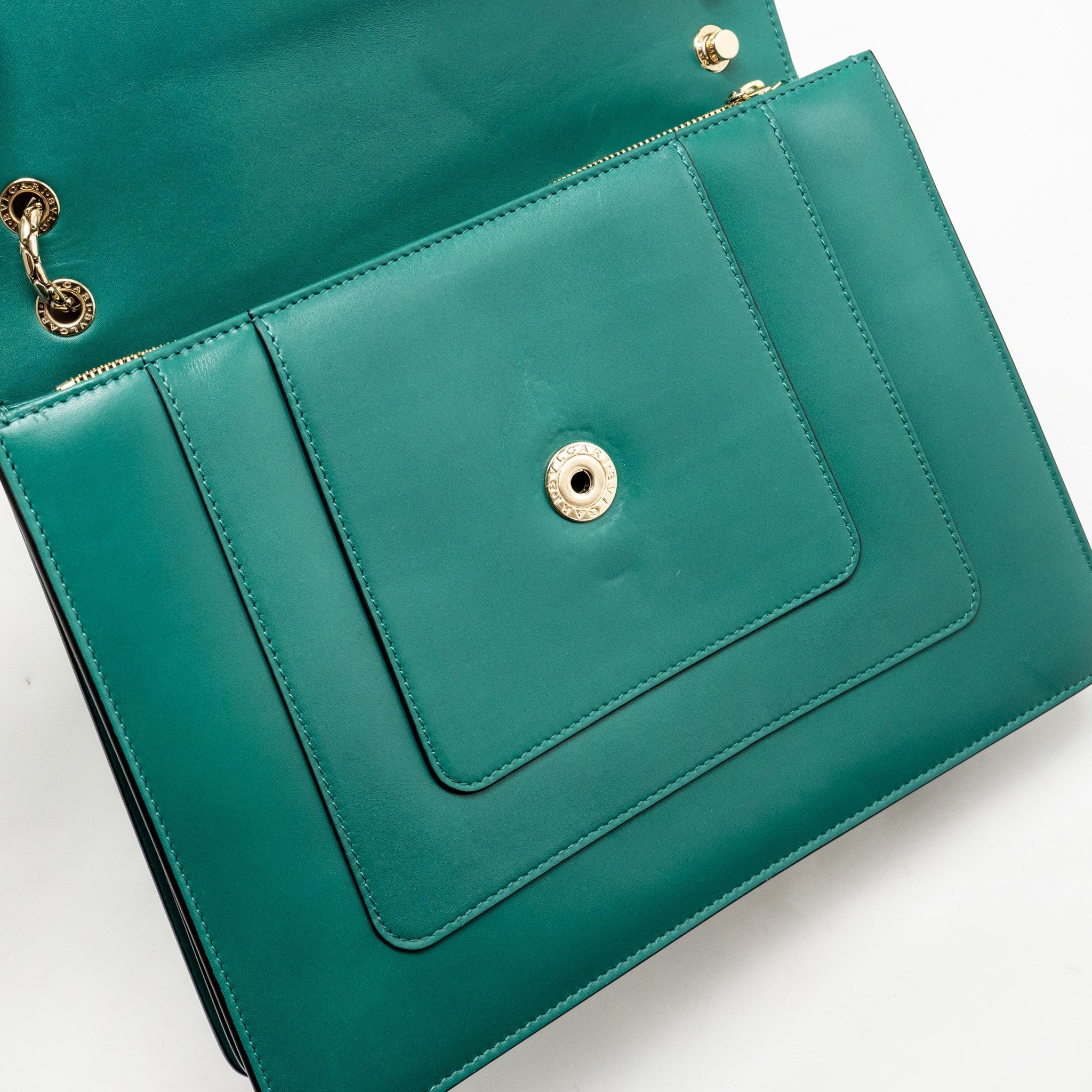 BVLGARI SERPENTI FOREVER SHOULDER BAG CALFSKIN GREEN LGHW