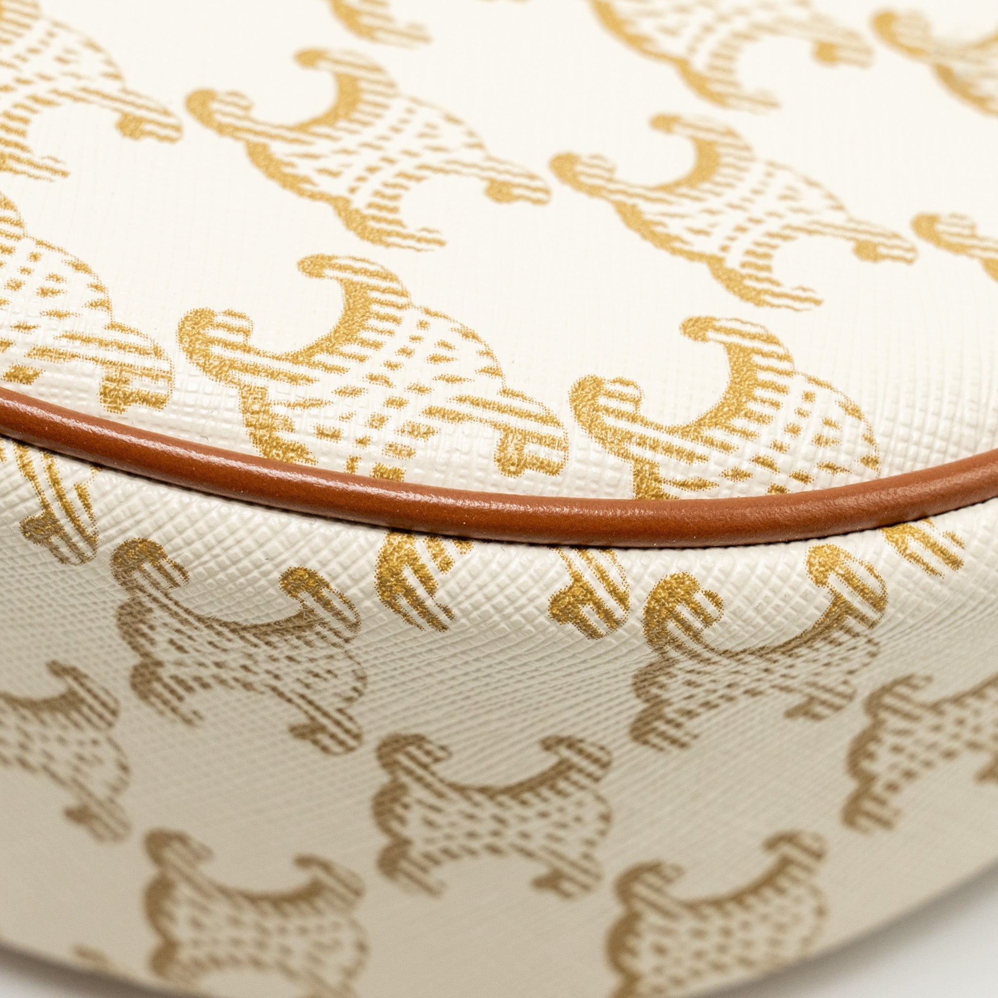 CELINE MEDIUM AVA BAG TRIOMPHE CANVAS/CALFSKIN WHITE/BROWN GHW