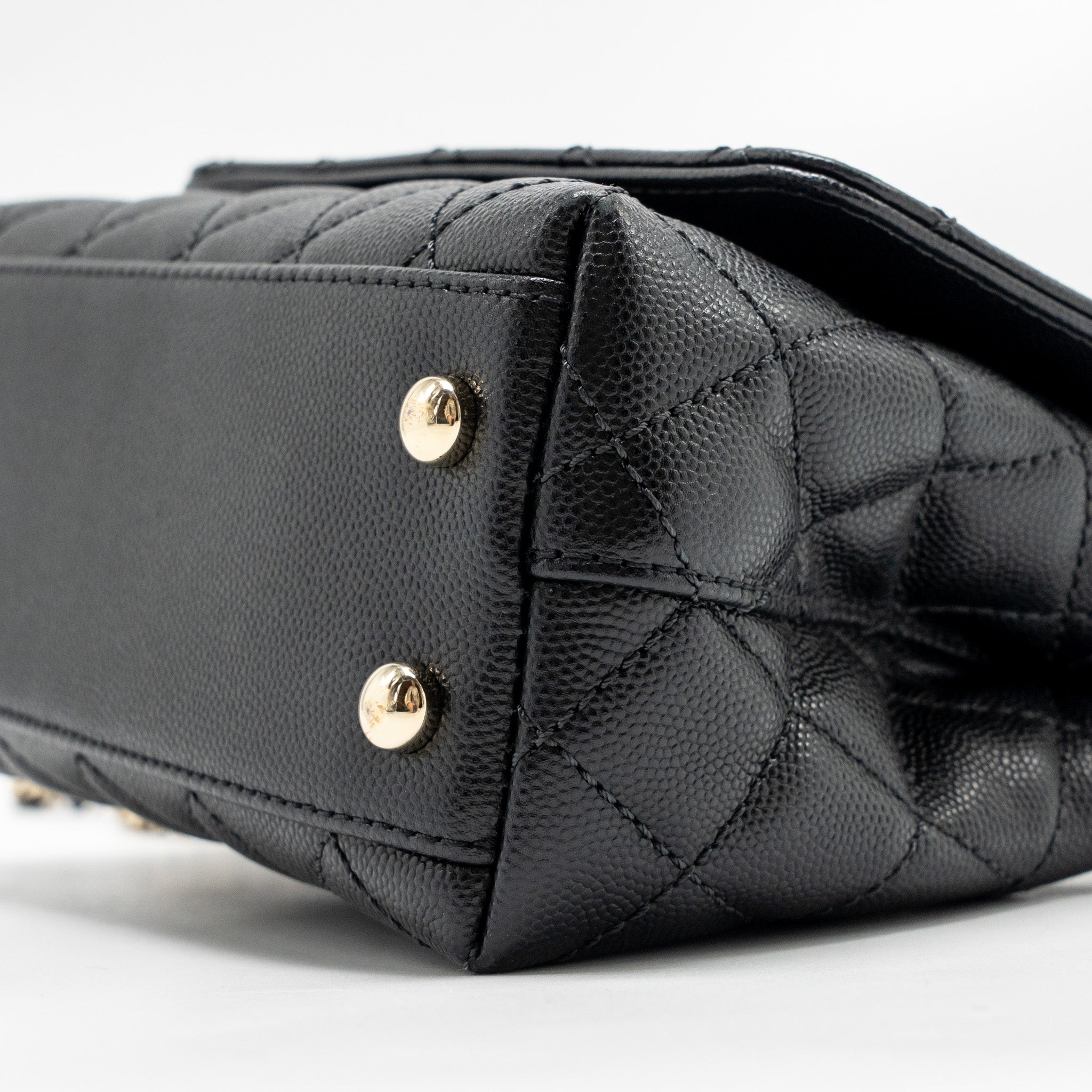 CHANEL MINI COCO HANDLE CAVIAR BLACK LGHW (MICROCHIP)