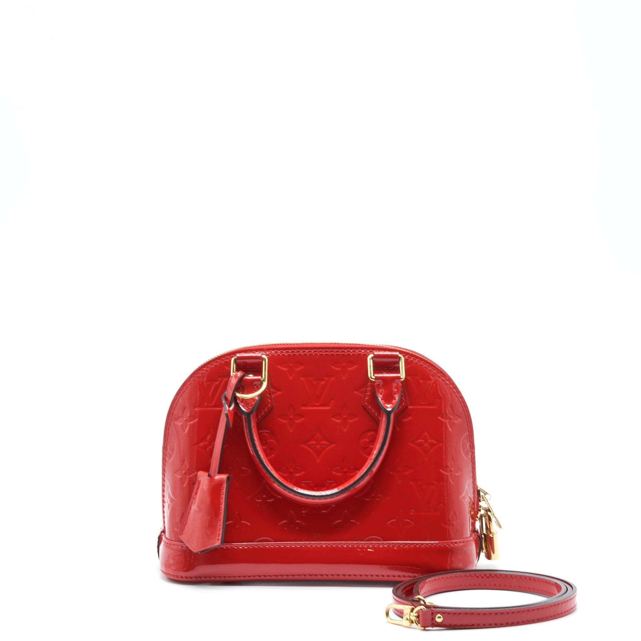 LOUIS VUITTON ALMA BB PATENT RED WITH GHW