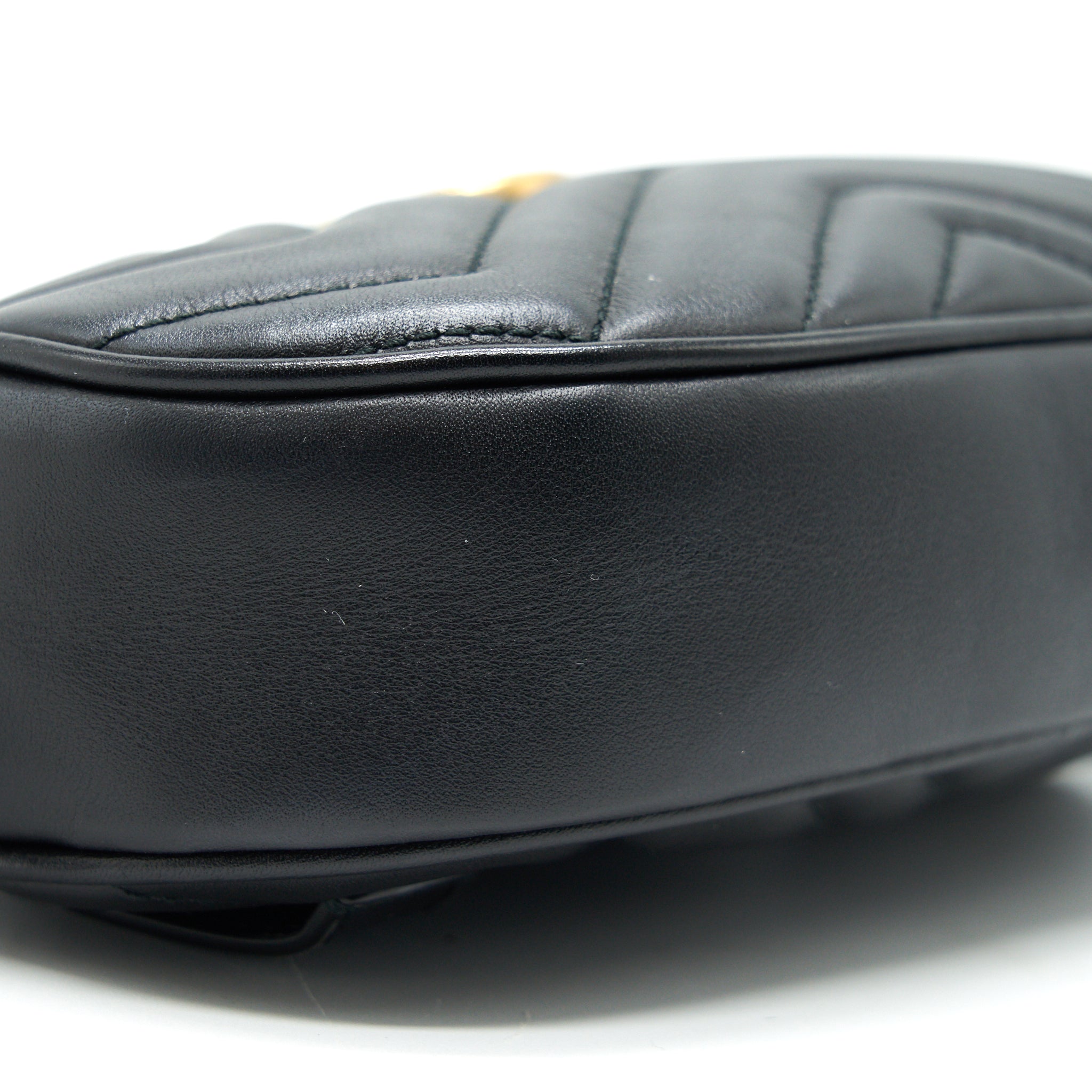 GUCCI GG MARMONT MATELASSE LEATHER BELT BAG IN BLACK 85CM