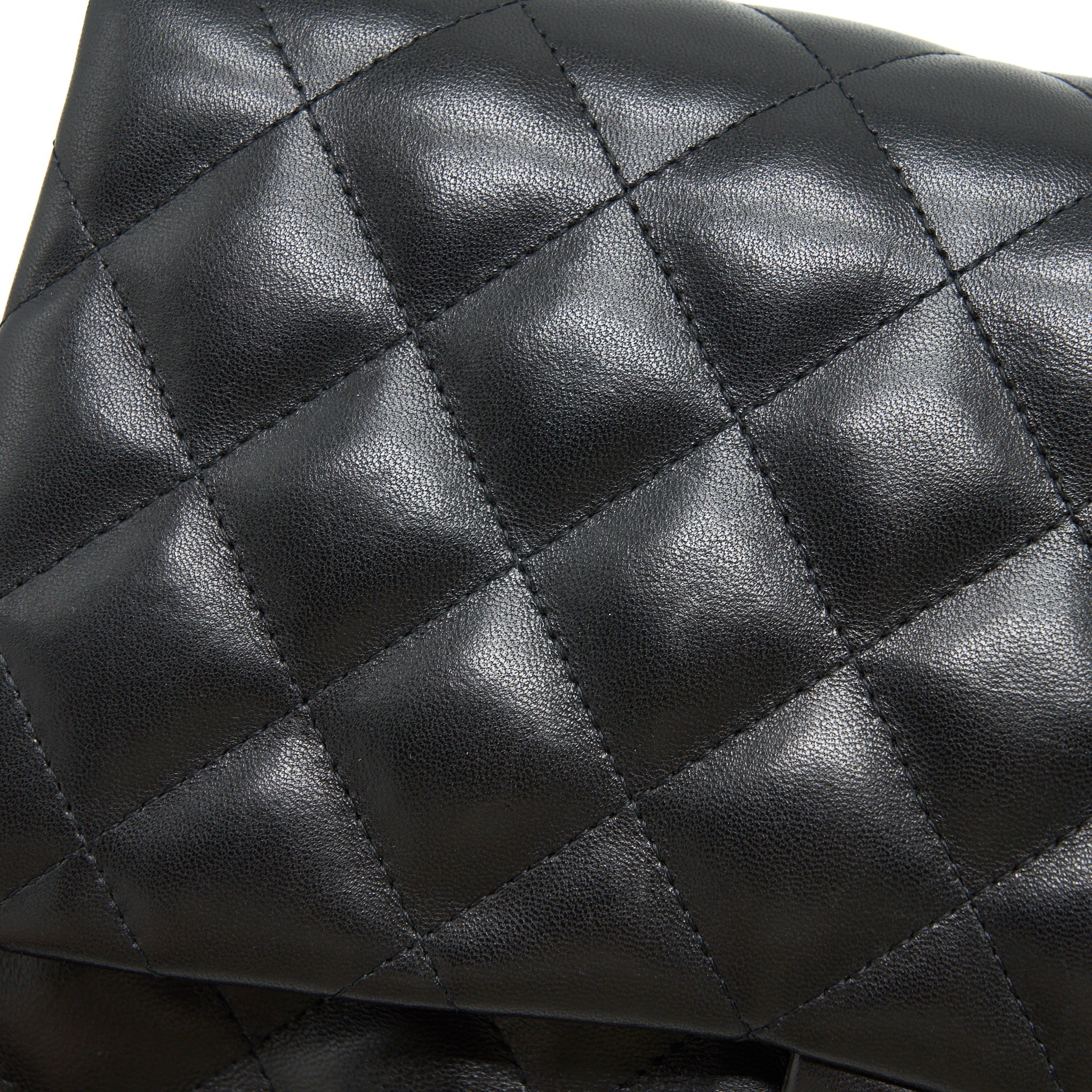 CHANEL CLASSIC JUMBO DOUBLE FLAP BAG LAMBSKIN BLACK SHW