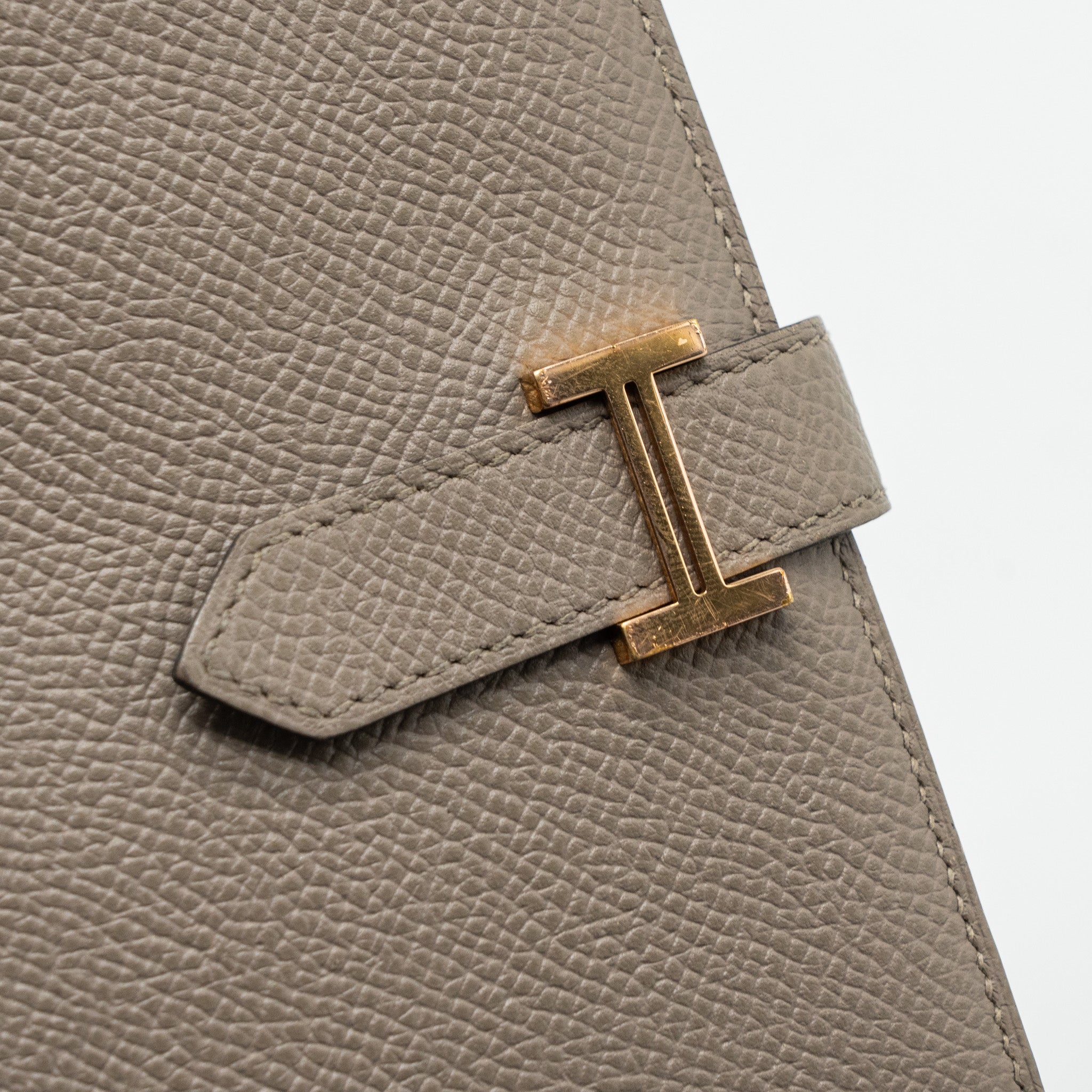 HERMES BEARN COMPACT WALLET EPSOM GRIS ASPHAL GHW