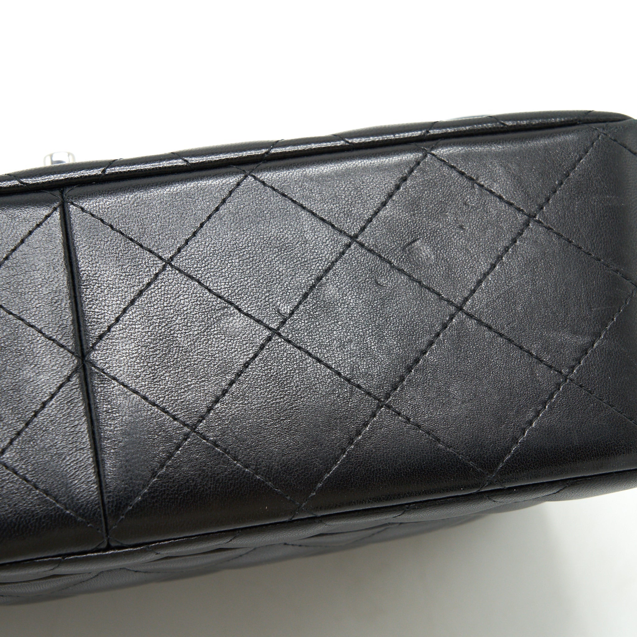 CHANEL CLASSIC JUMBO DOUBLE FLAP BAG LAMBSKIN BLACK SHW