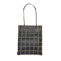 CHANEL CRUISE 2020 BLACK CHAINED TOTE BAG LAMBSKIN BLACK LGHW