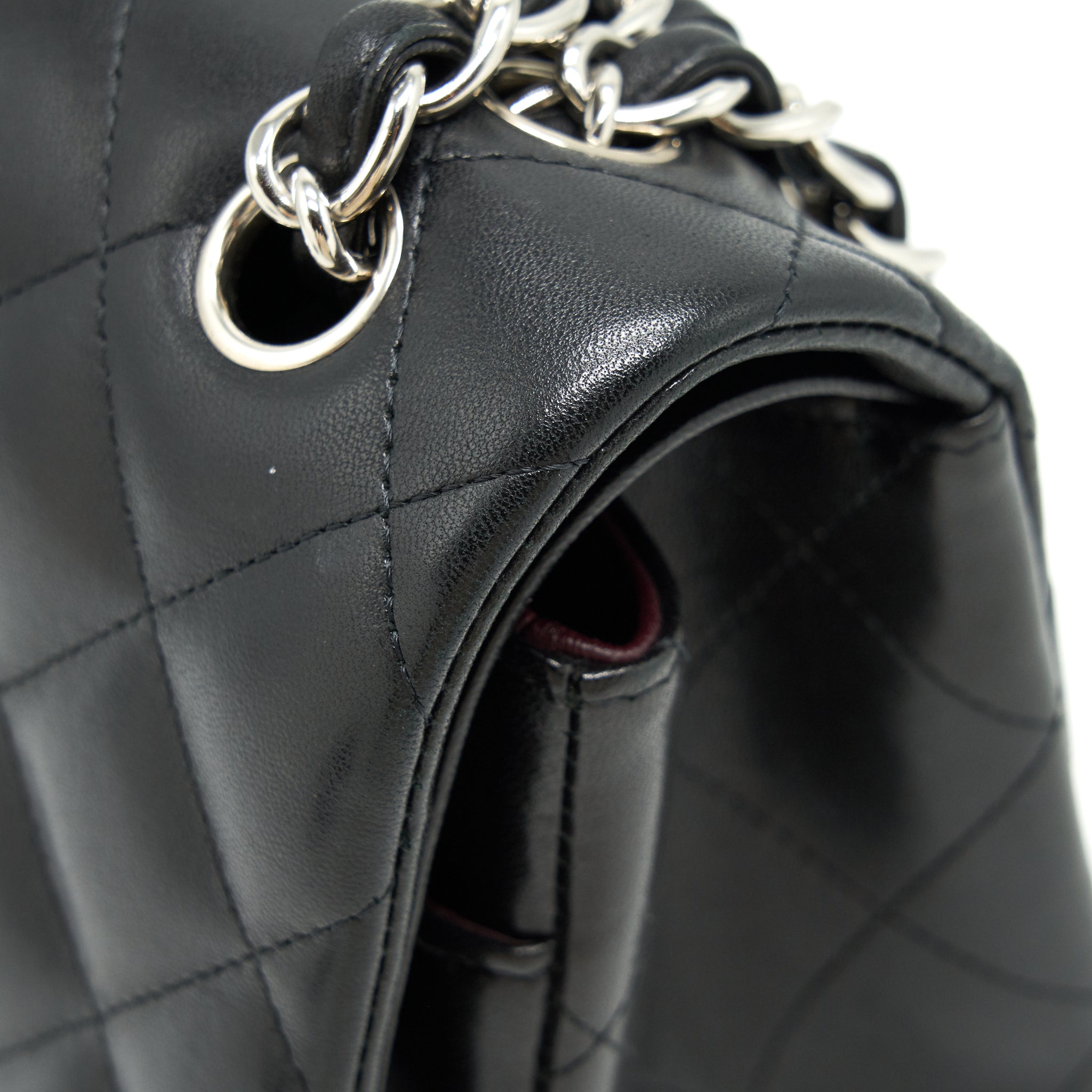 CHANEL CLASSIC JUMBO DOUBLE FLAP BAG LAMBSKIN BLACK SHW