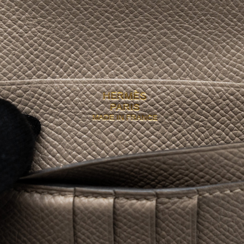 HERMES BEARN COMPACT WALLET EPSOM GRIS ASPHAL GHW