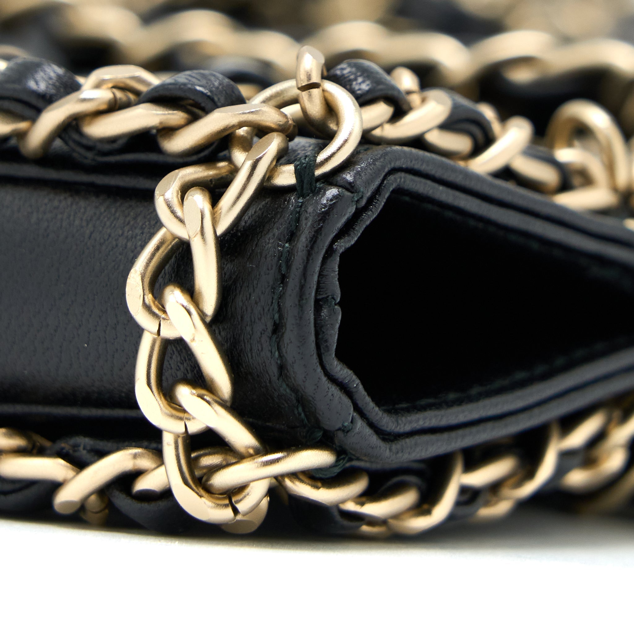CHANEL CRUISE 2020 BLACK CHAINED TOTE BAG LAMBSKIN BLACK LGHW