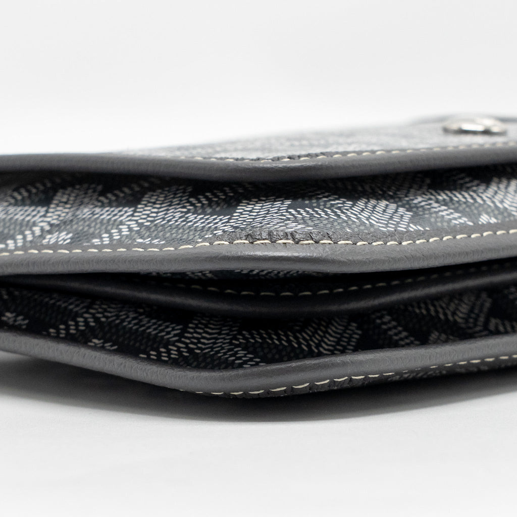 GOYARD PORTEFEUILLE POCHETTE PLUMET GOYARDINE CANVAS / CALFSKIN GREY SHW