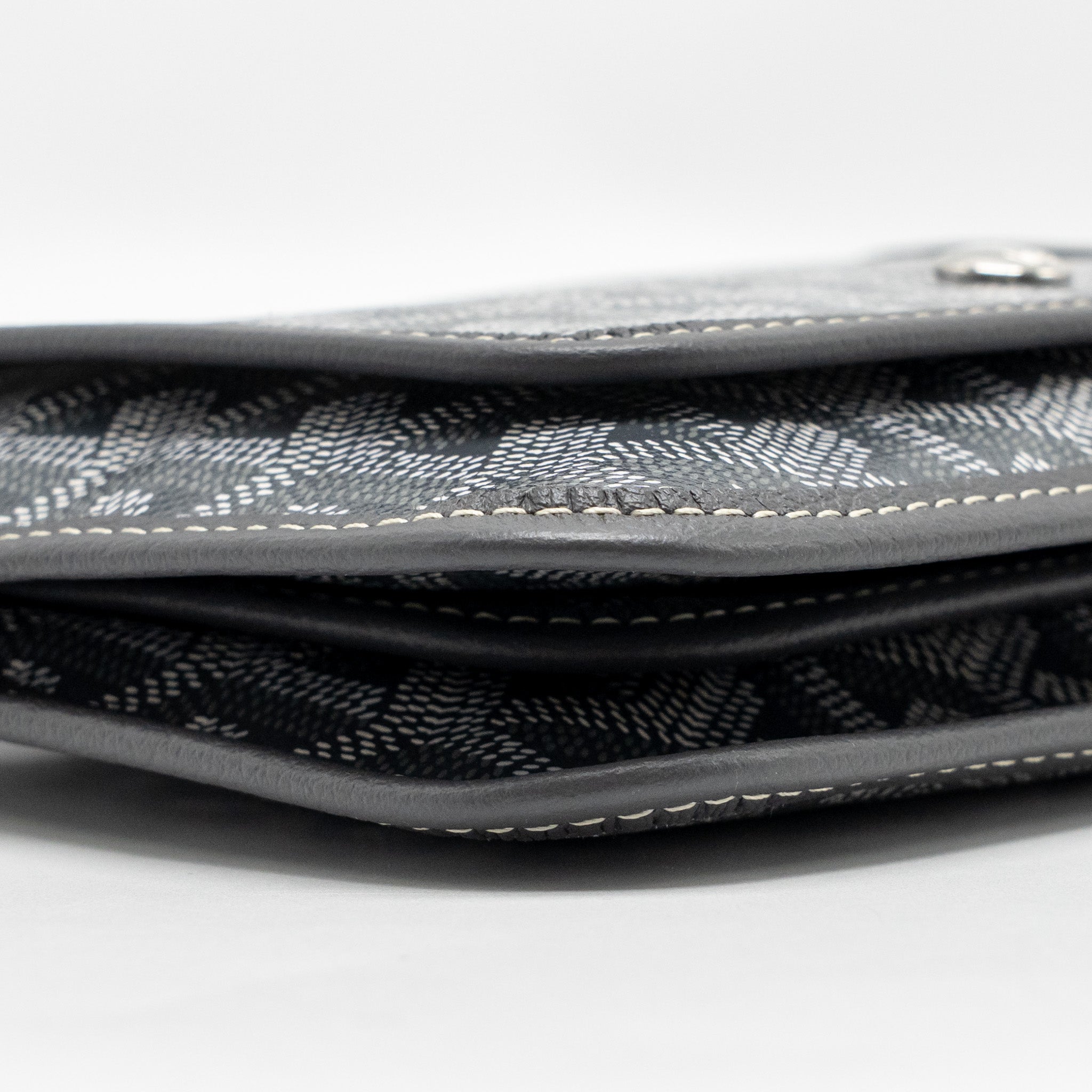 GOYARD PORTEFEUILLE POCHETTE PLUMET GOYARDINE CANVAS / CALFSKIN GREY SHW