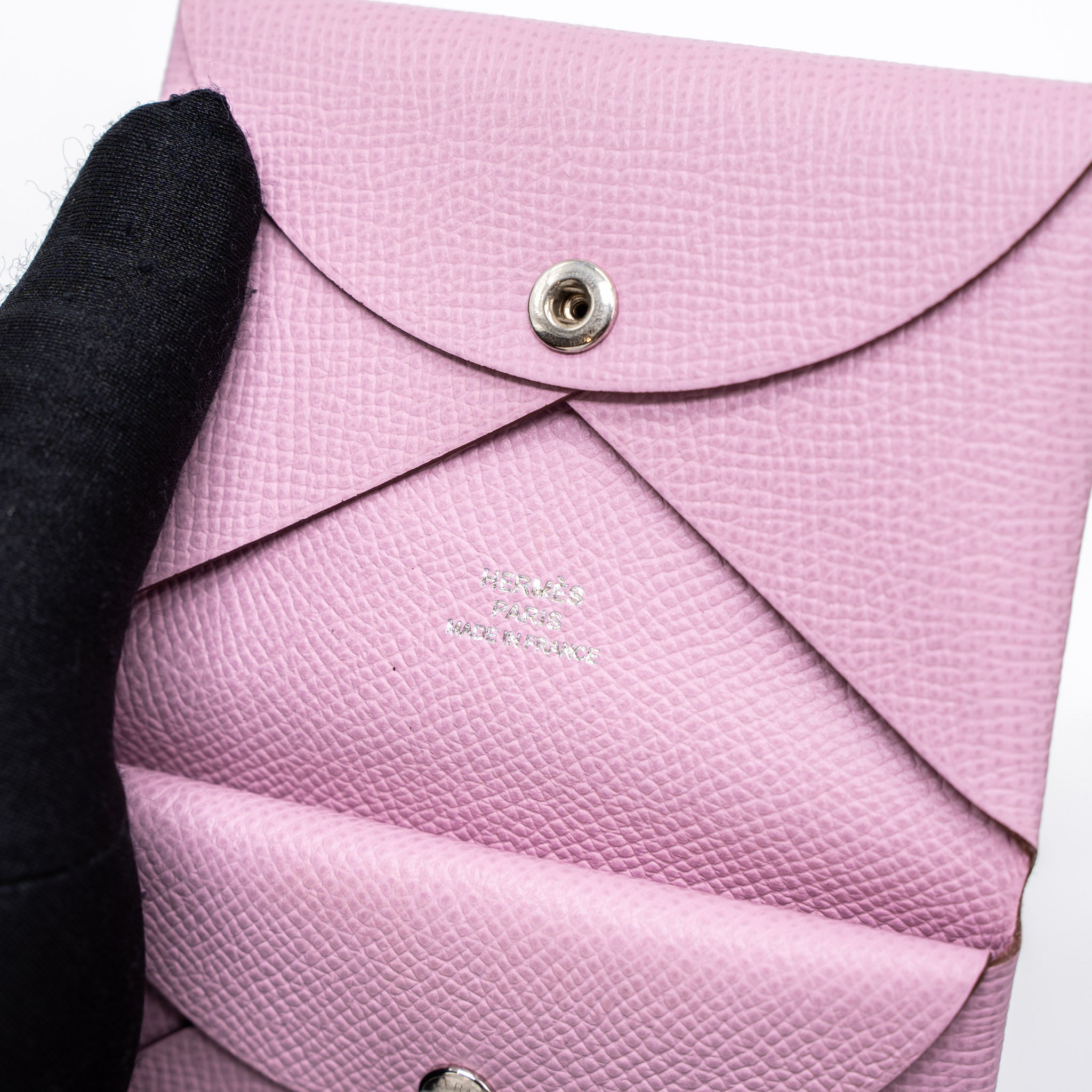HERMES CALVI DUO CARD HOLDER EPSOM X9 MAUVE SYLVESTRE SHW