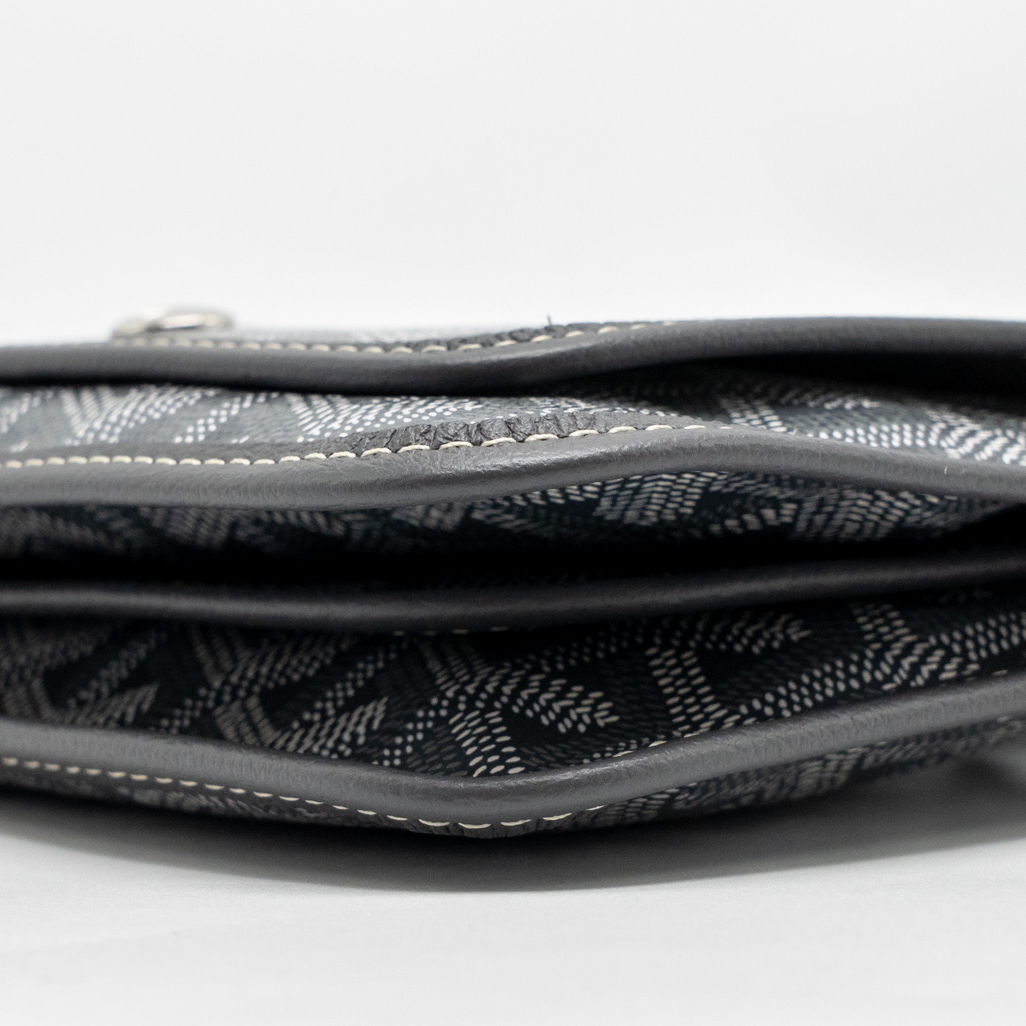 GOYARD PORTEFEUILLE POCHETTE PLUMET GOYARDINE CANVAS / CALFSKIN GREY SHW