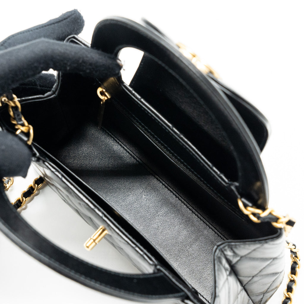 CHANEL 23K KELLY BAG CALFSKIN BLACK GHW (MICROCHIP)