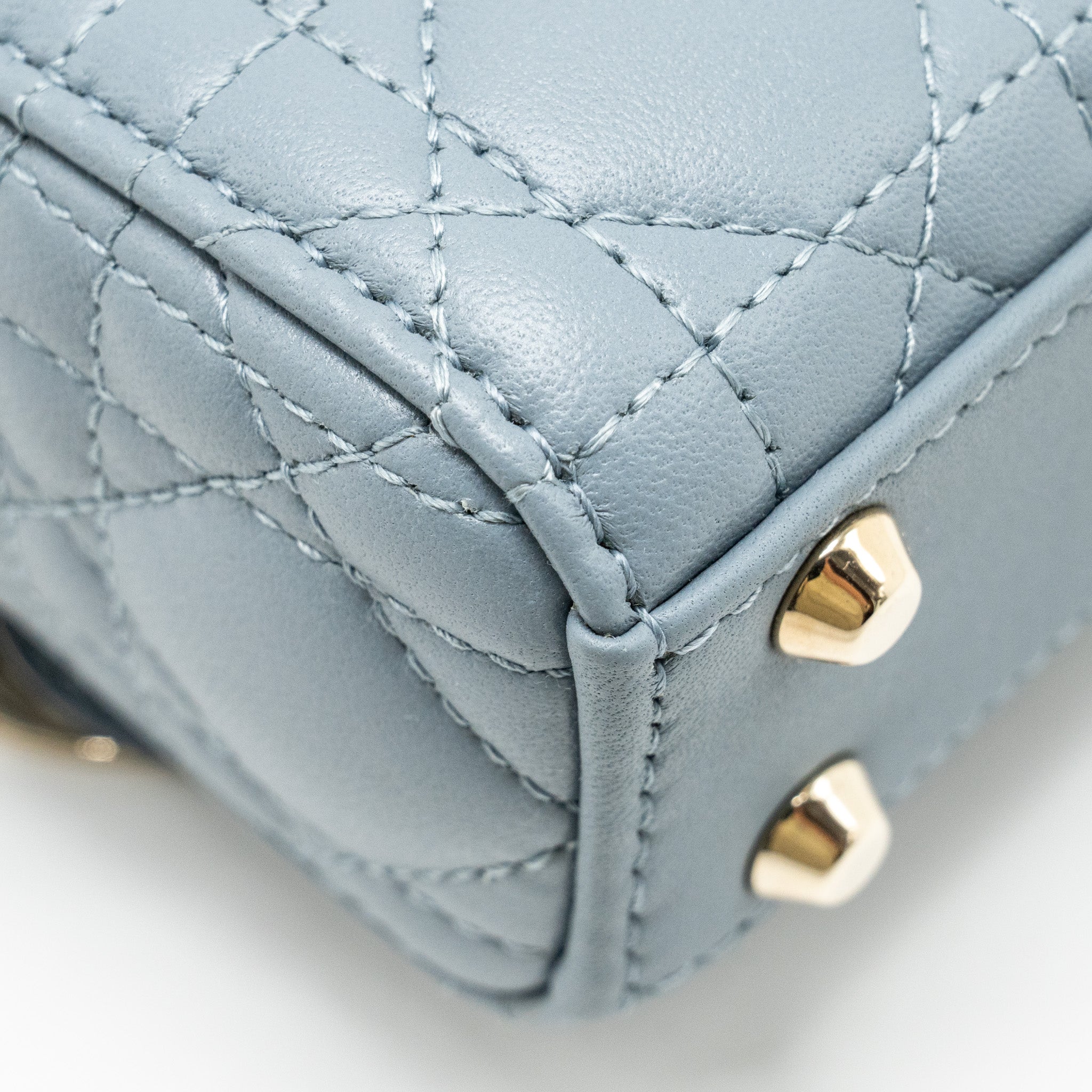 DIOR LADY DIOR MICRO BAG LAMBSKIN CLOUD BLUE LGHW