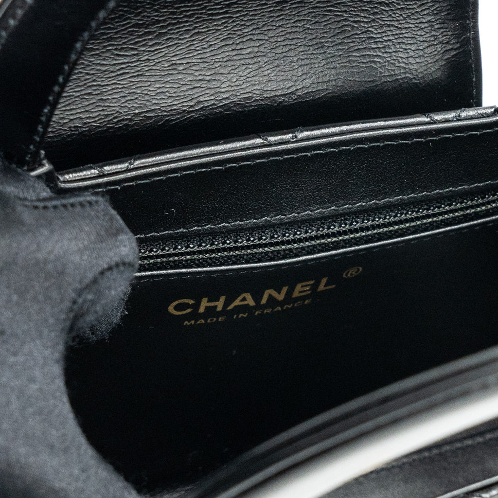 CHANEL 23K KELLY BAG CALFSKIN BLACK GHW (MICROCHIP)