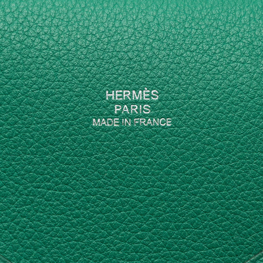 HERMES CALVI POCHETTE MM EVERCOLOR VERT VERTIGO/ VERT TITIEN SHW