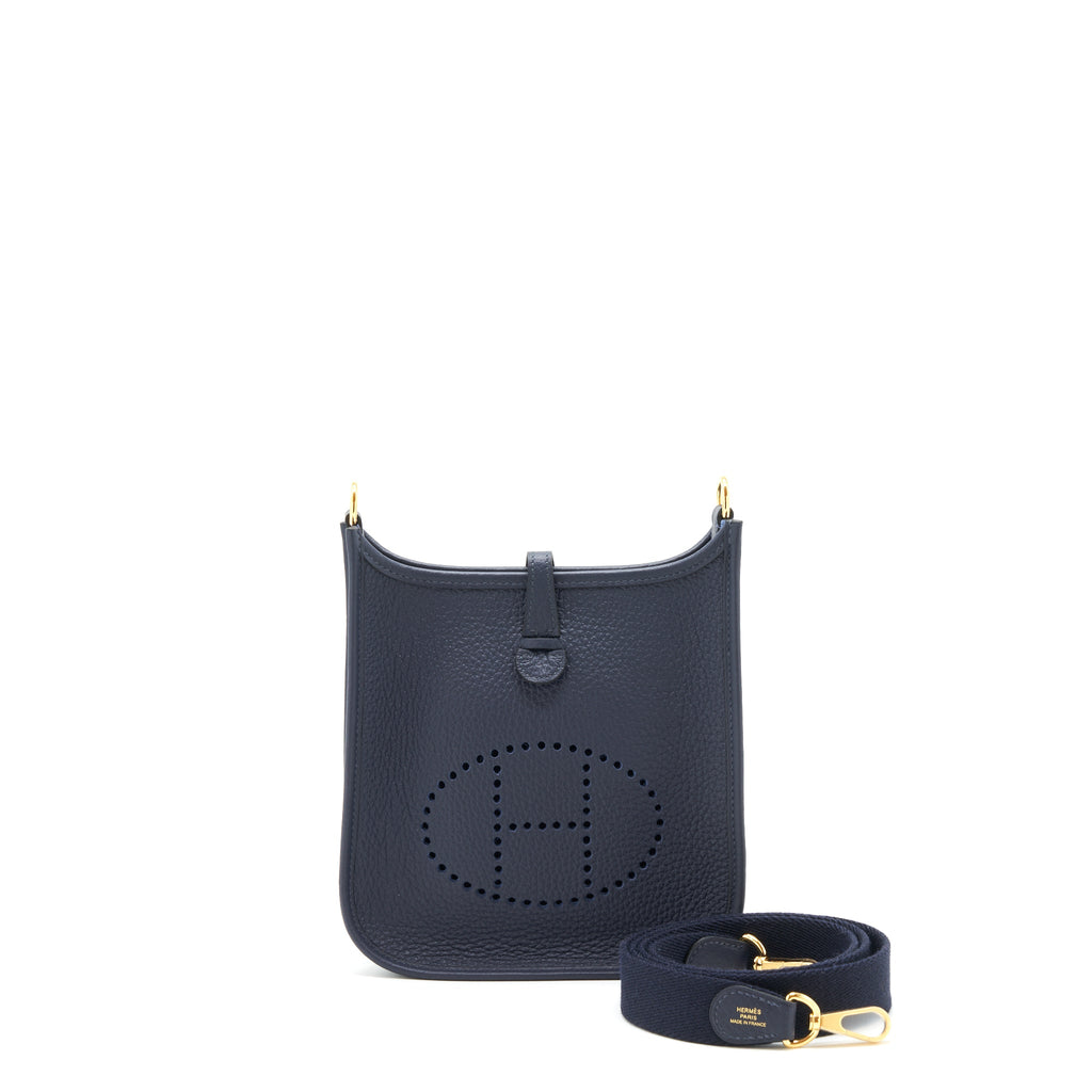 HERMES MINI EVELYNE BLUE NUIT/ BLUE INDIGO GHW