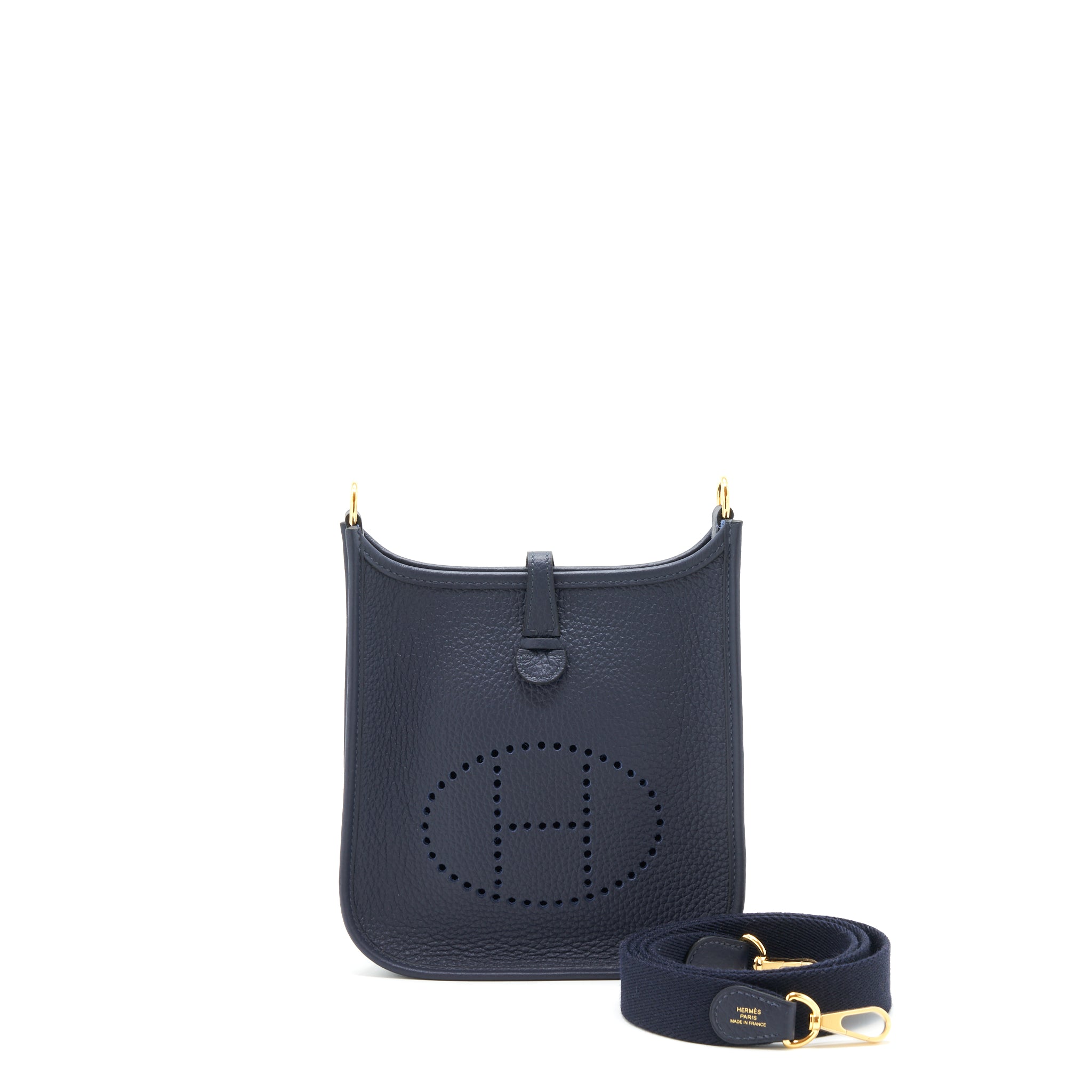 HERMES MINI EVELYNE BLUE NUIT/ BLUE INDIGO GHW