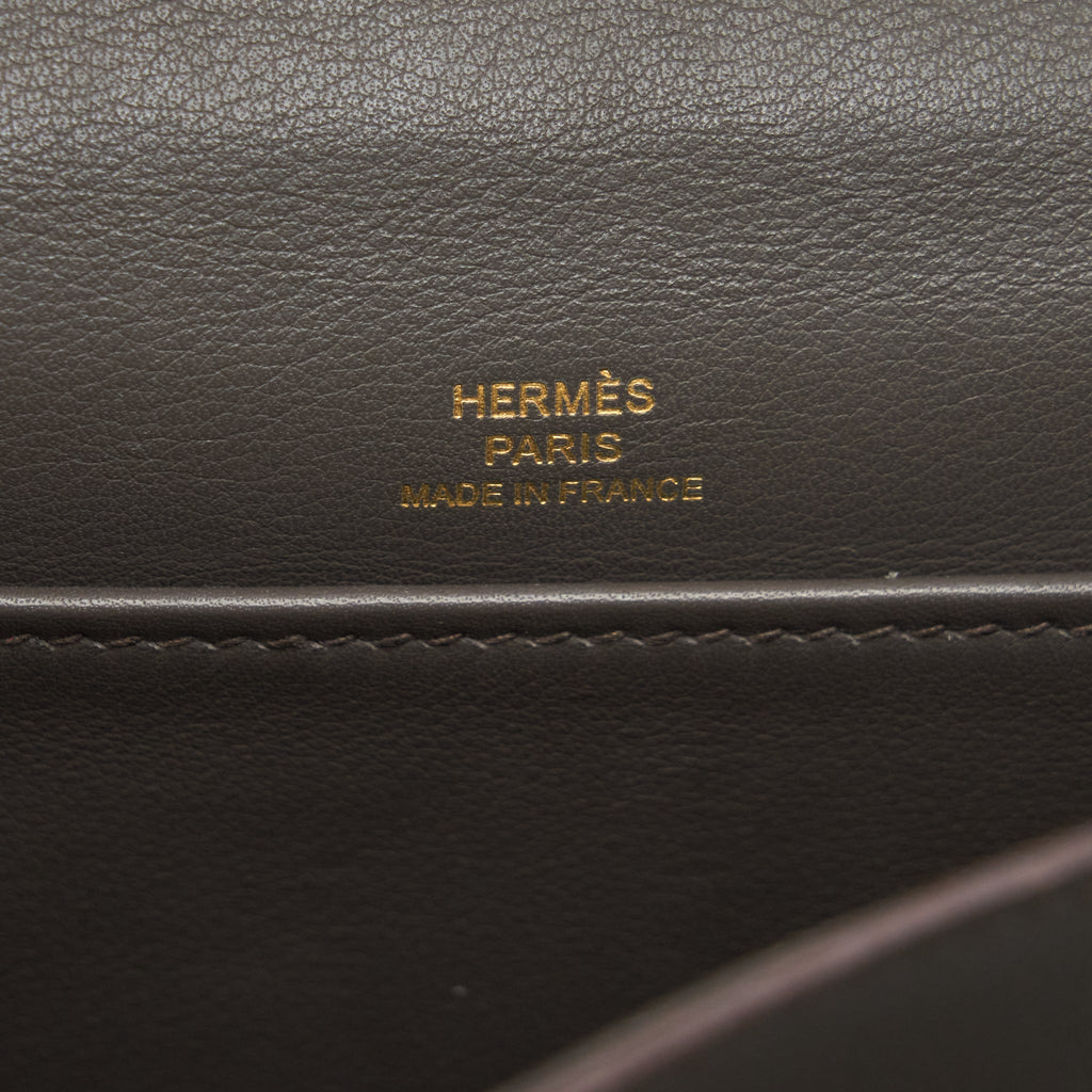 HERMES KELLY POCHETTE SWIFT 8F GRIS ETAIN GHW