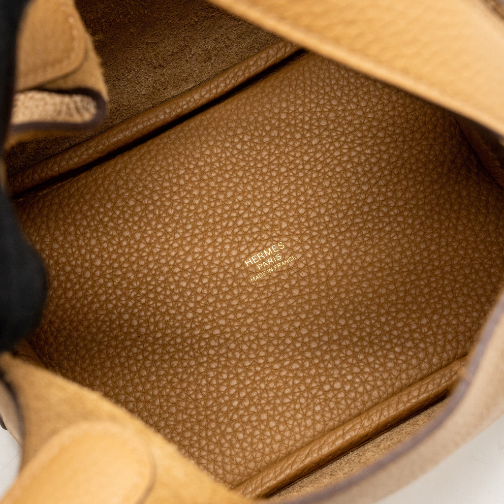 HERMES PICOTIN 18 LOCK BAG CLEMENCE 4B BISCUIT GHW
