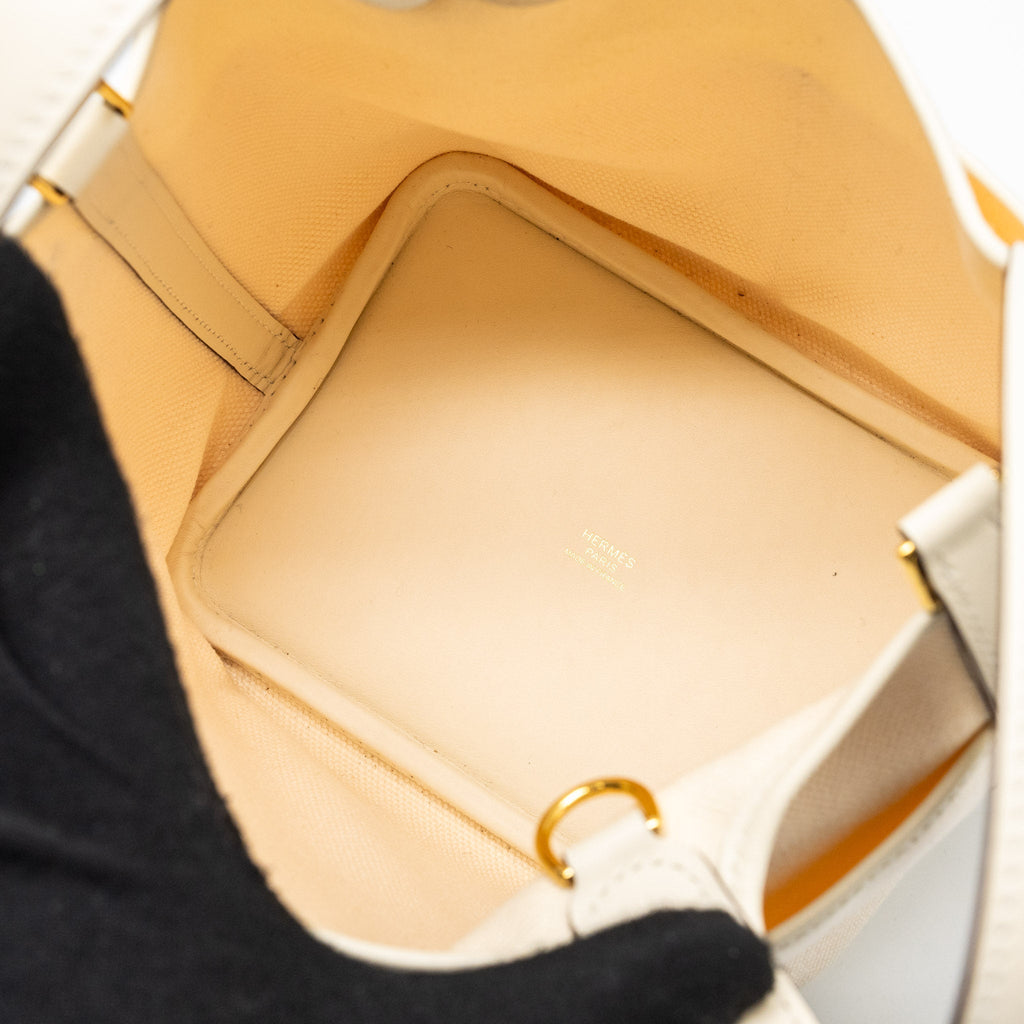 HERMES PICOTIN CARGO 18 LOCK BAG CANVAS/SWIFT ECRU/NATA GHW