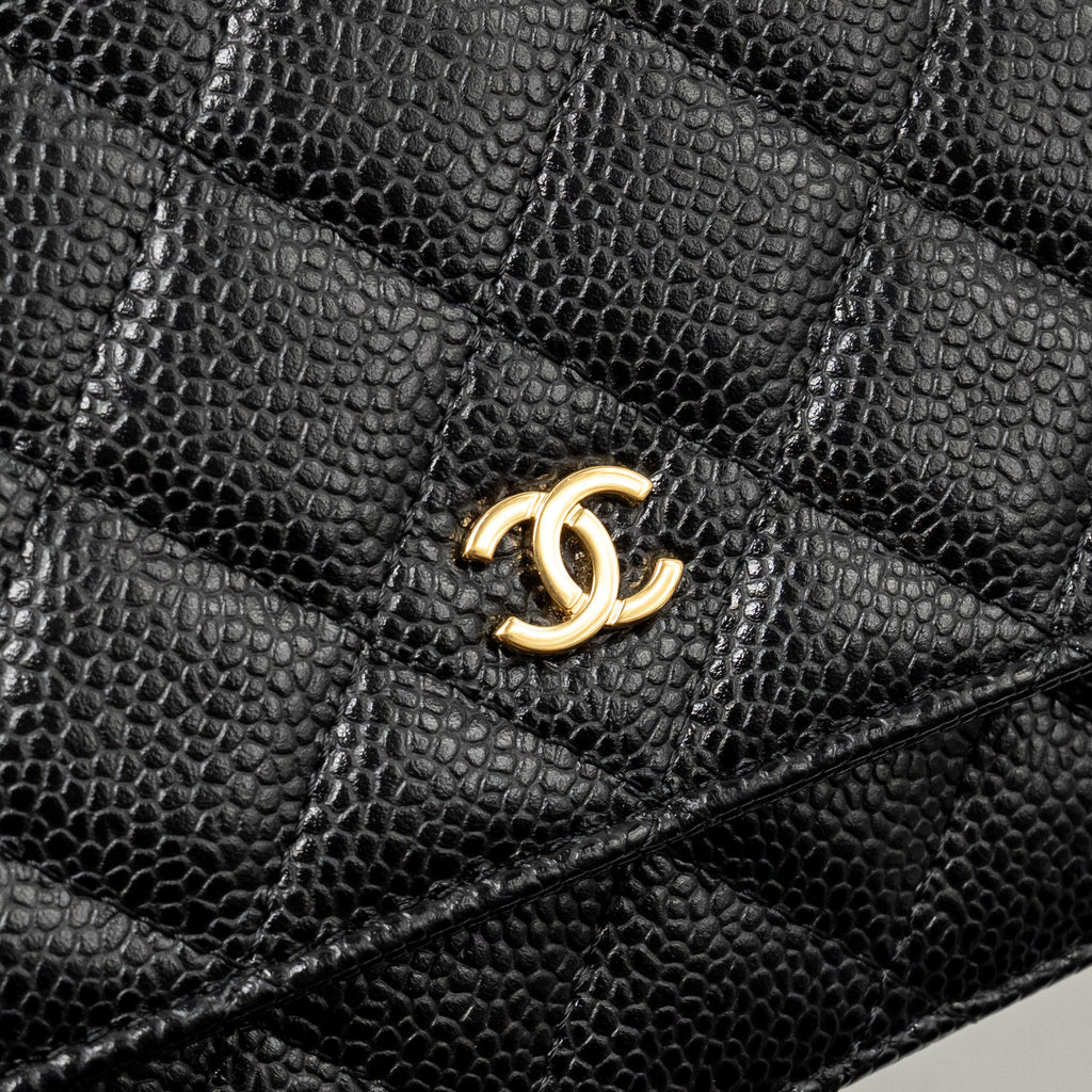 CHANEL CLASSIC WALLET ON CHAIN CAVIAR BLACK GHW