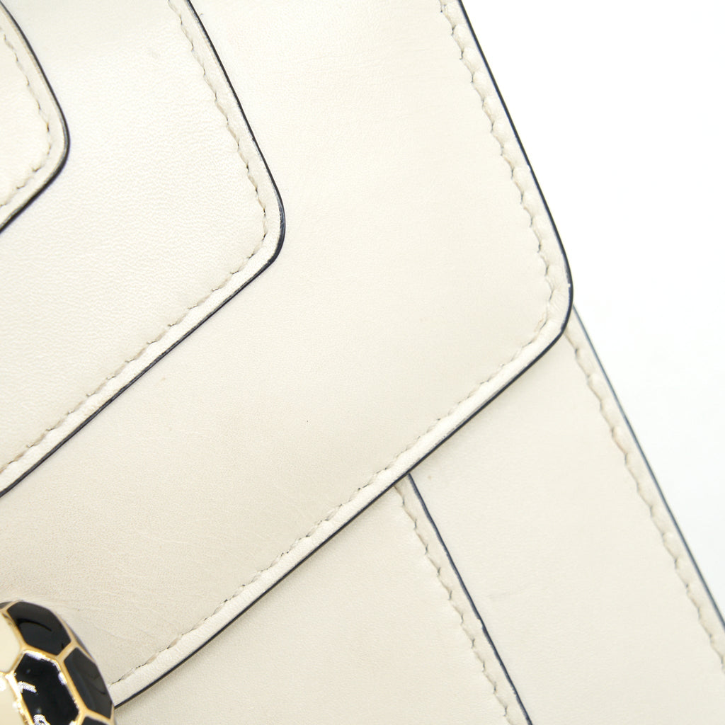 BVLGARI TOP HANDLE SERPENTI BAG WHITE