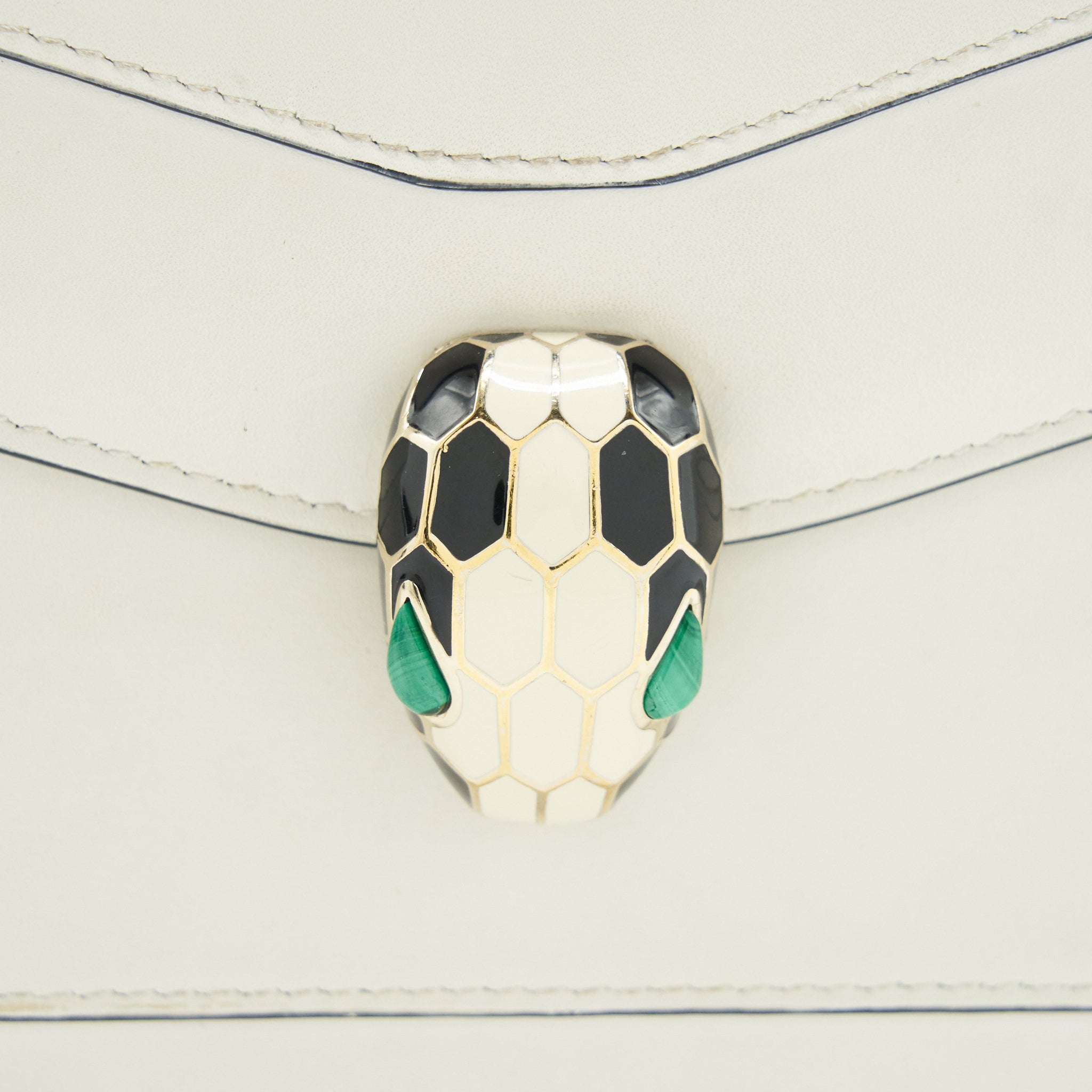 BVLGARI TOP HANDLE SERPENTI BAG WHITE