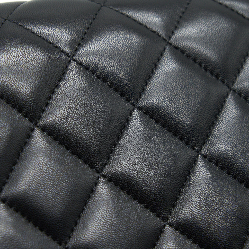 CHANEL JUMBO CLASSIC DOUBLE FLAP BAG LAMBSKIN BLACK GHW