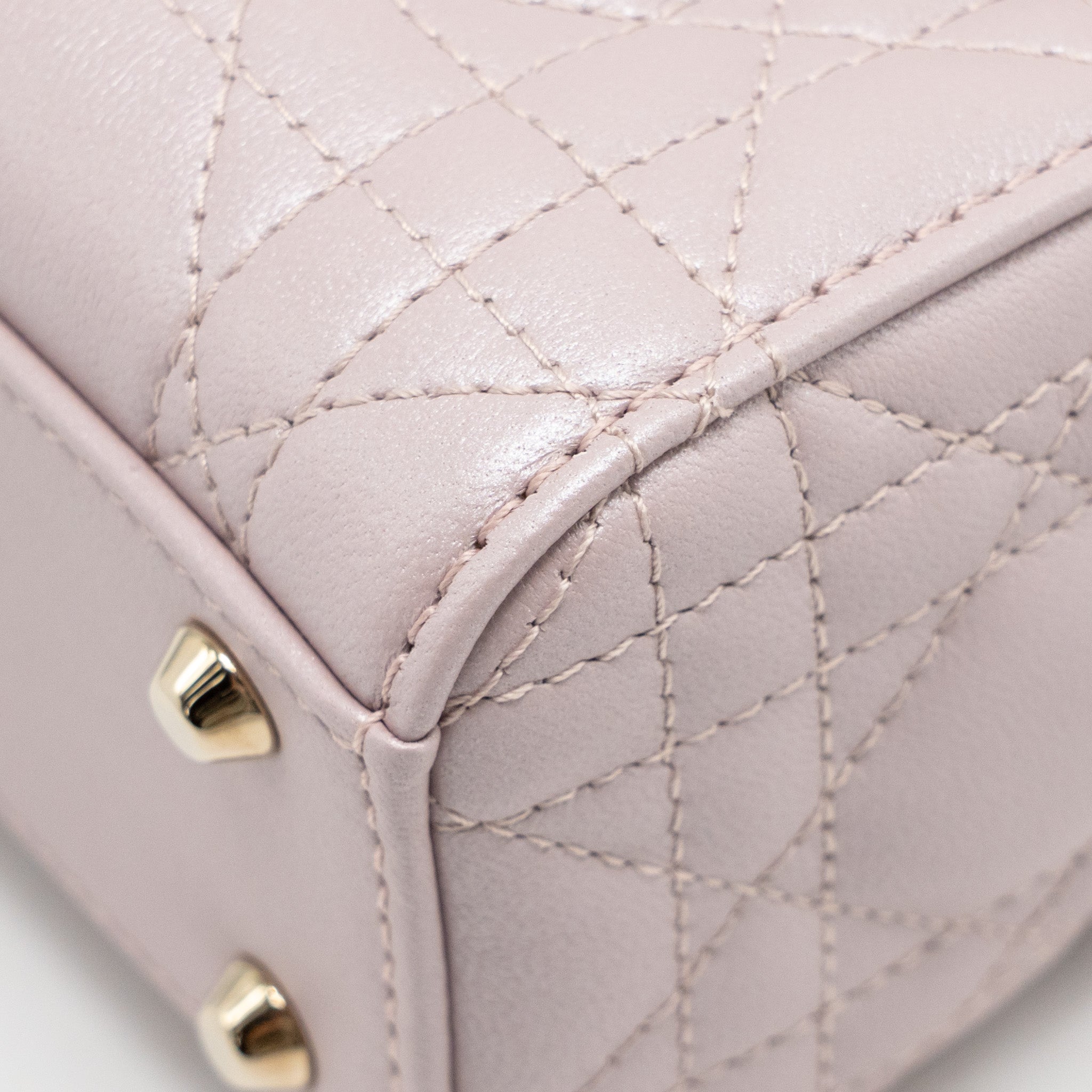 DIOR MINI LADY DIOR LAMBSKIN LIGHT PINK LGHW