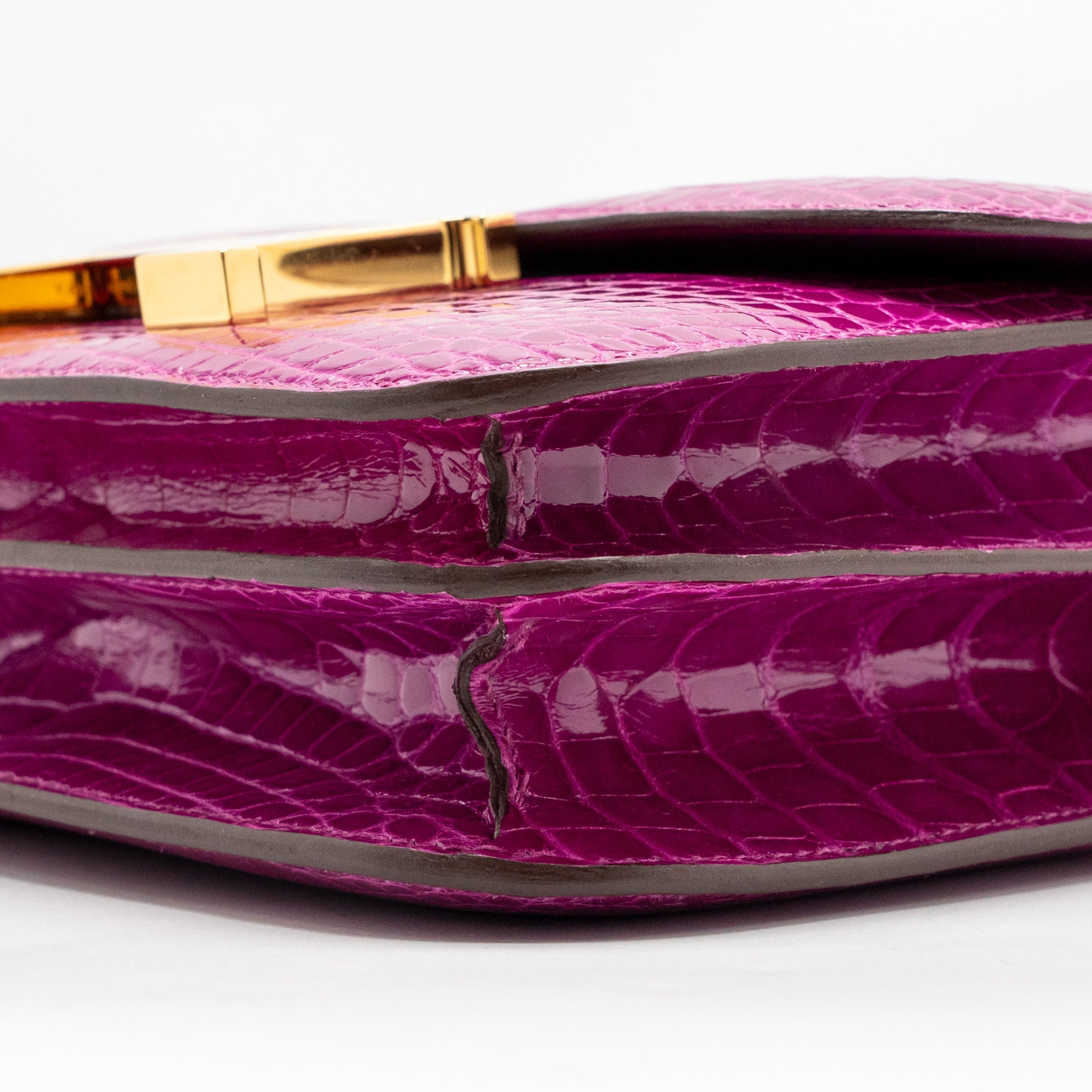 HERMES MINI CONSTANCE SHINY ALLIGATOR MISSIPPIENS J5 ROSE SHEHERARADEZ GHW