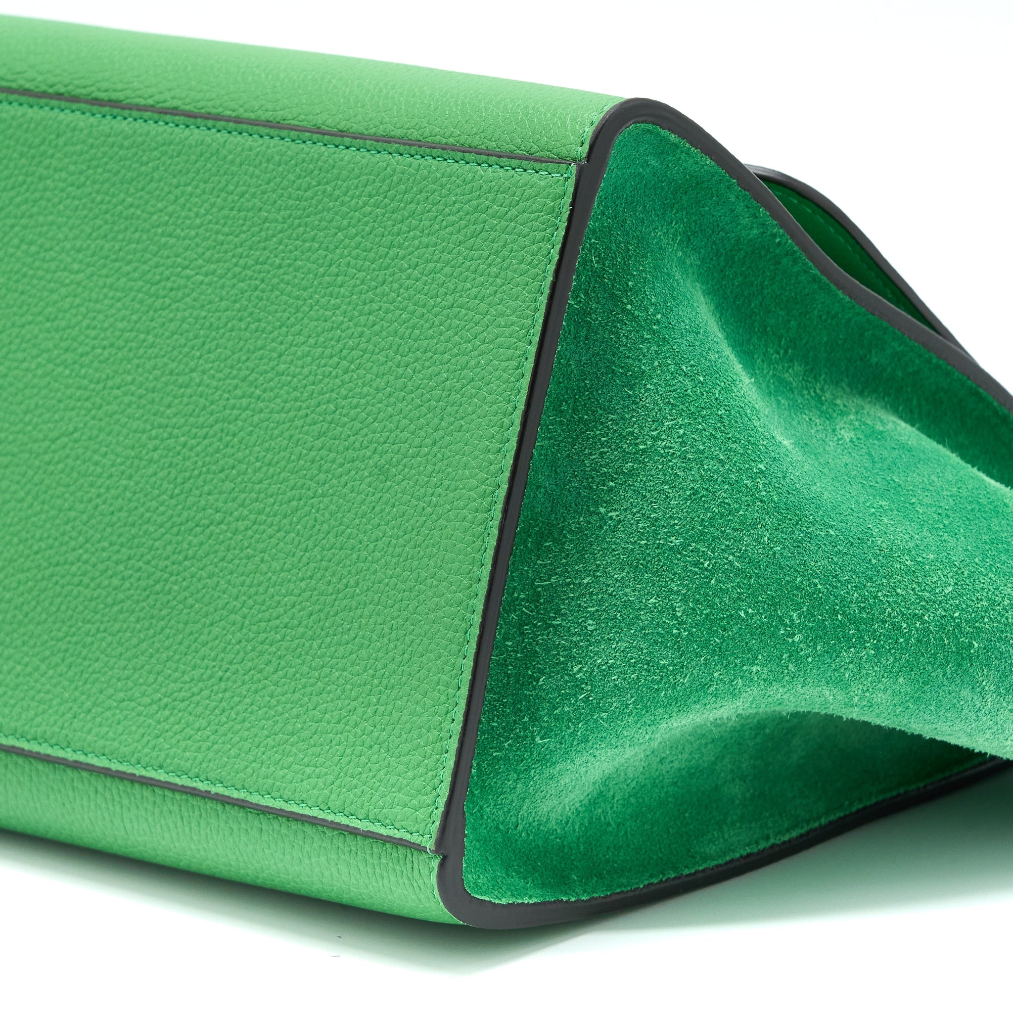 CELINE SMALL TRAPEZE BAG CALFSKIN/SUEDE GREEN SHW
