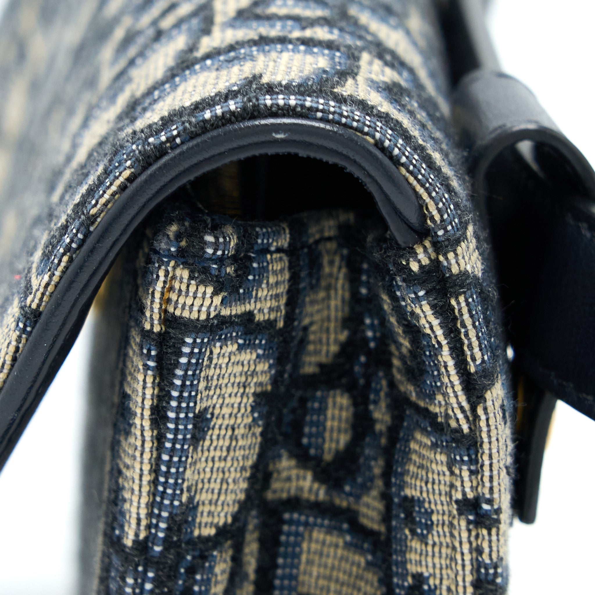 DIOR SADDLE BELT POUCH BLUE OBLIQUE JACQUARD GHW