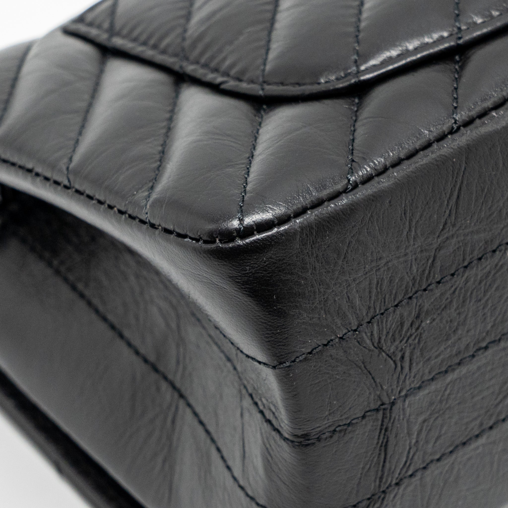CHANEL MINI 2.55 REISSUE CHEVRON CALFSKIN SO BLACK