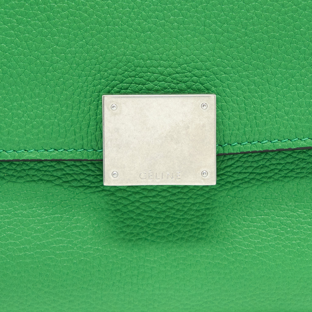 CELINE SMALL TRAPEZE BAG CALFSKIN/SUEDE GREEN SHW