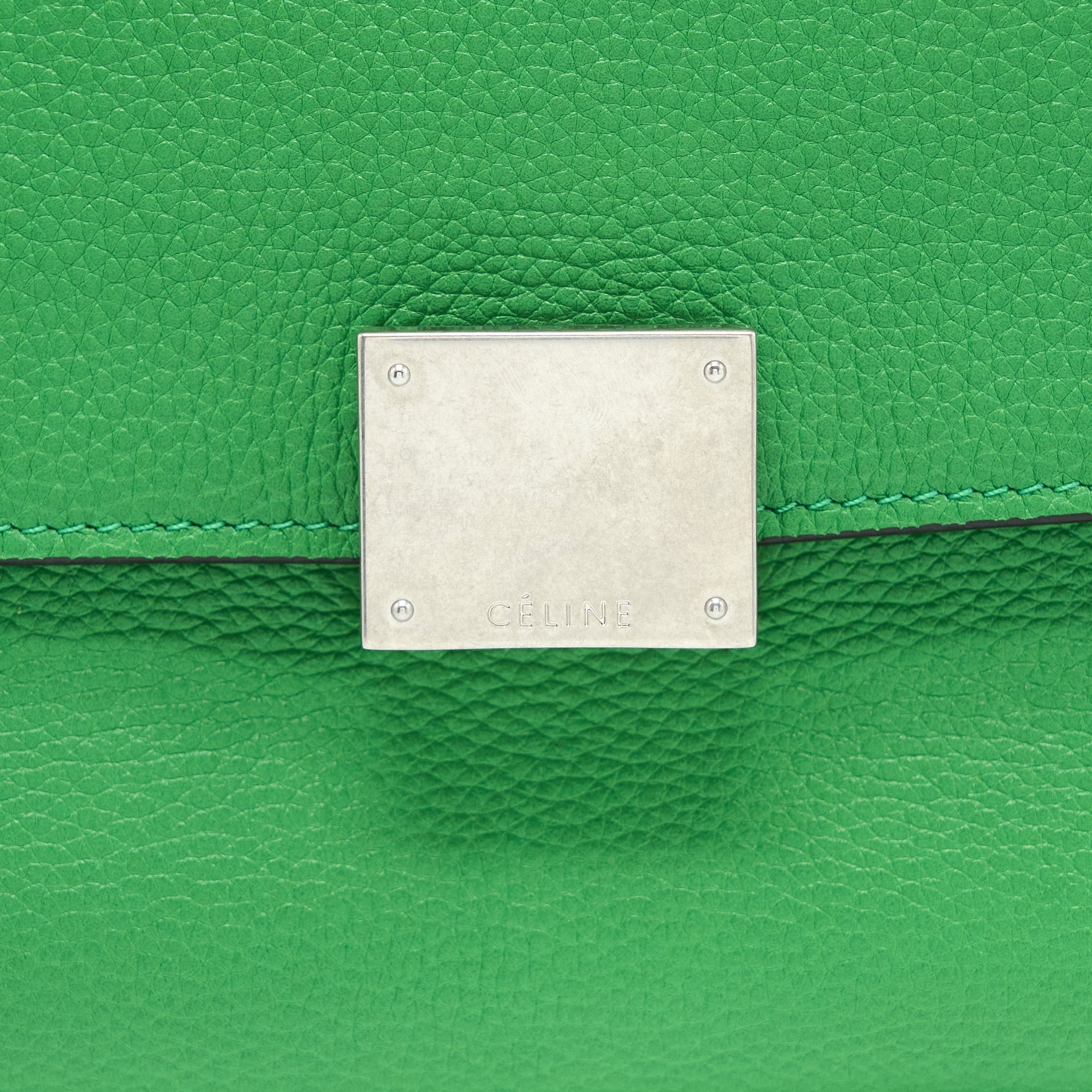CELINE SMALL TRAPEZE BAG CALFSKIN/SUEDE GREEN SHW