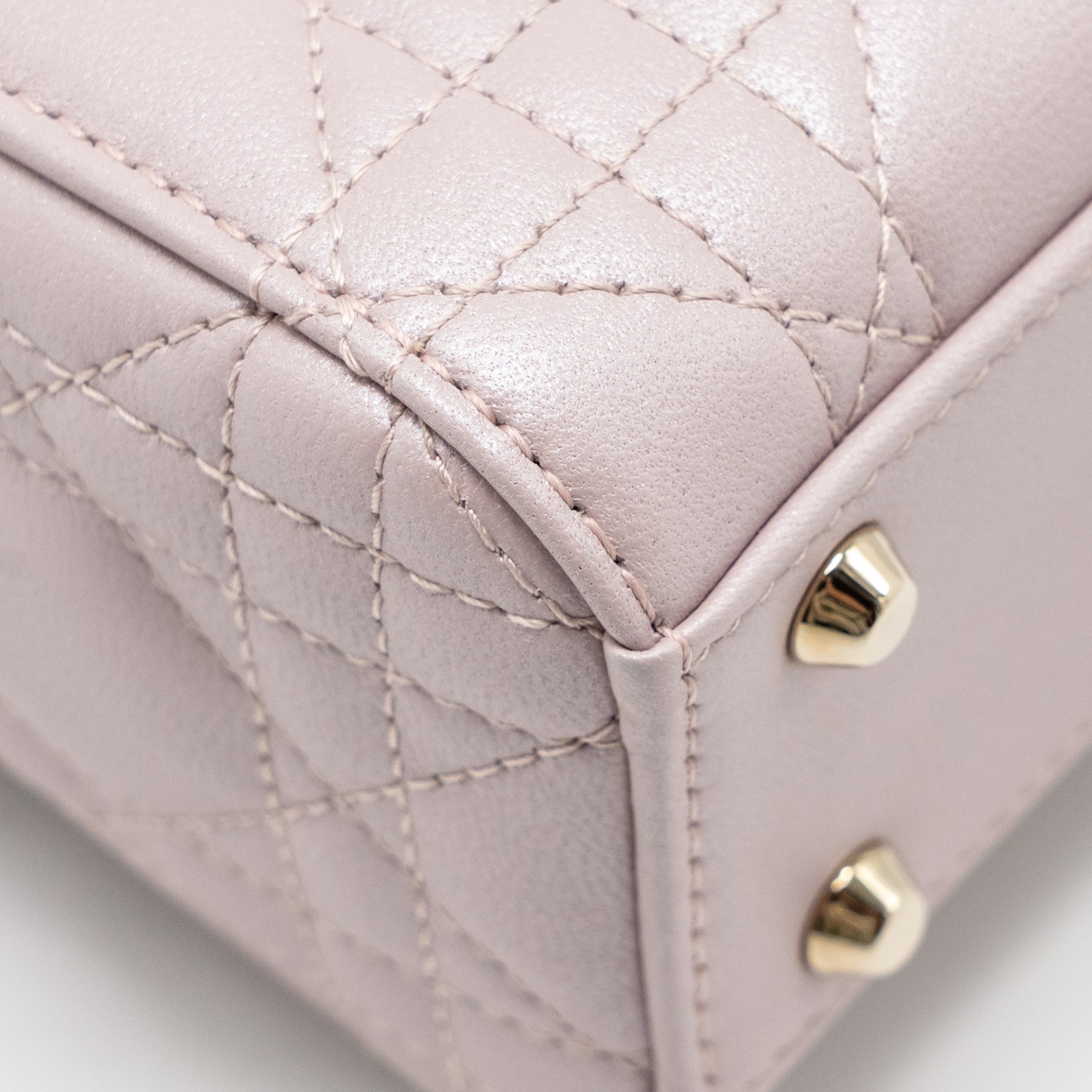 DIOR MINI LADY DIOR LAMBSKIN LIGHT PINK LGHW