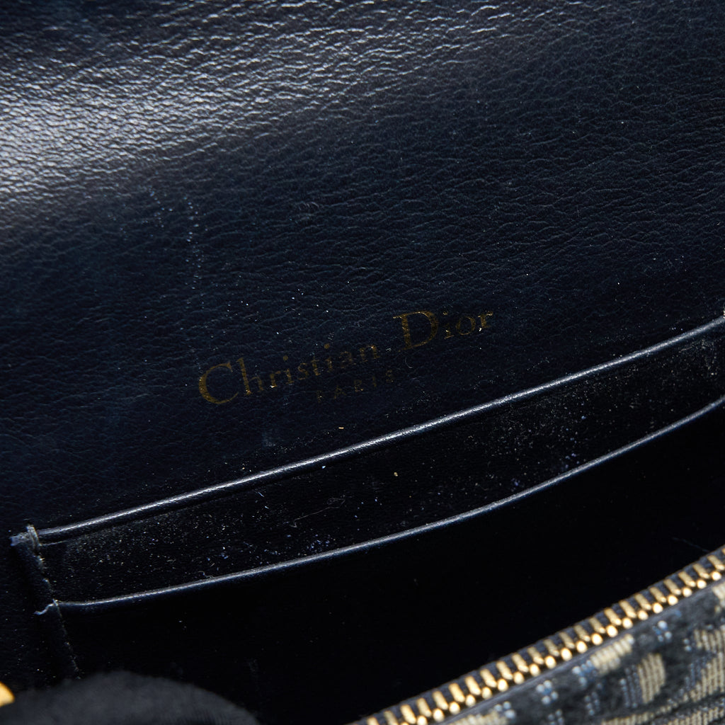 DIOR SADDLE BELT POUCH BLUE OBLIQUE JACQUARD GHW