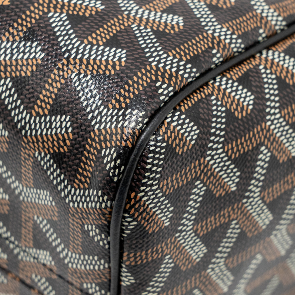 GOYARD ROUETTE TOTE BAG GOYARDLINE CANVAS/CALFSKIN BLACK SHW
