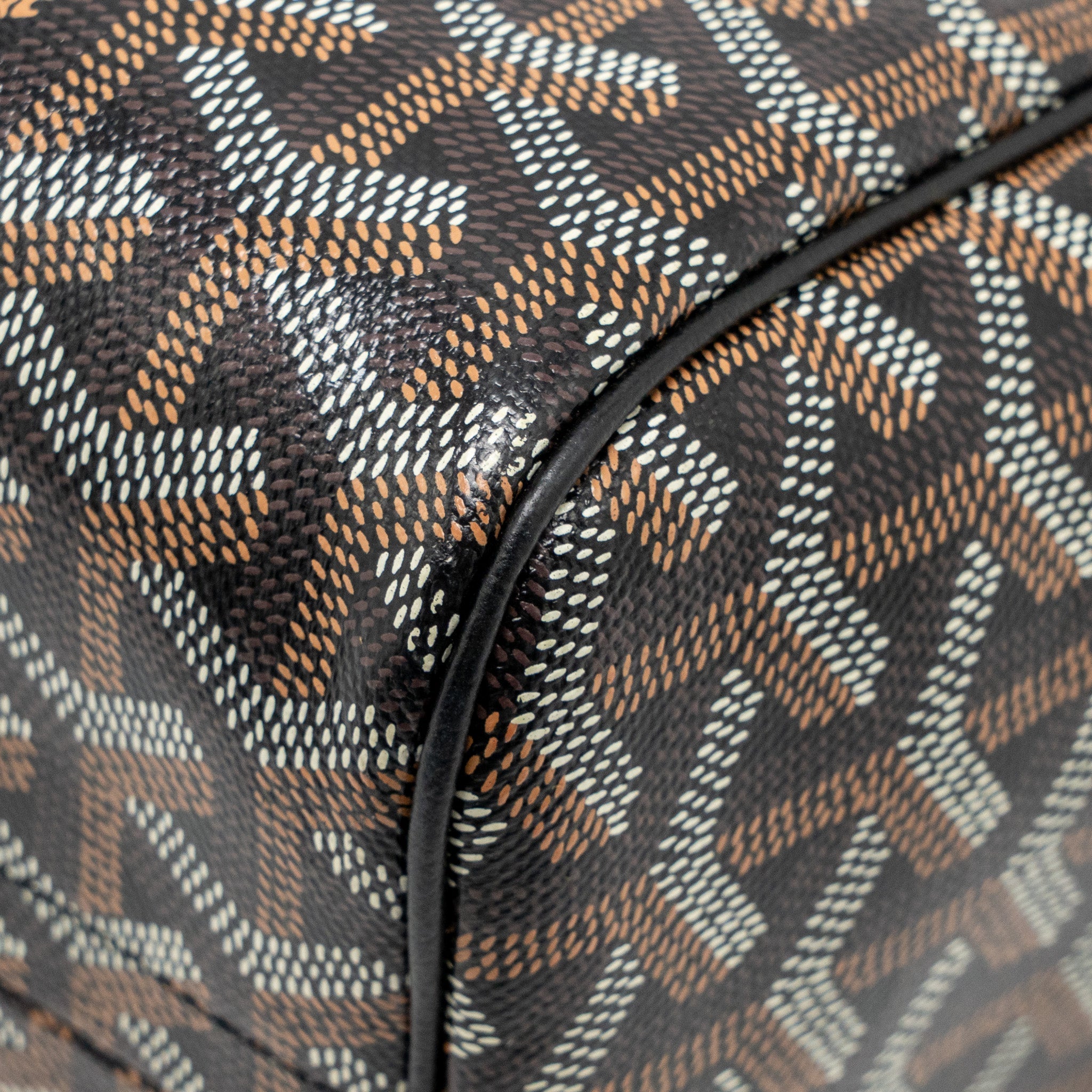 GOYARD ROUETTE TOTE BAG GOYARDLINE CANVAS/CALFSKIN BLACK SHW