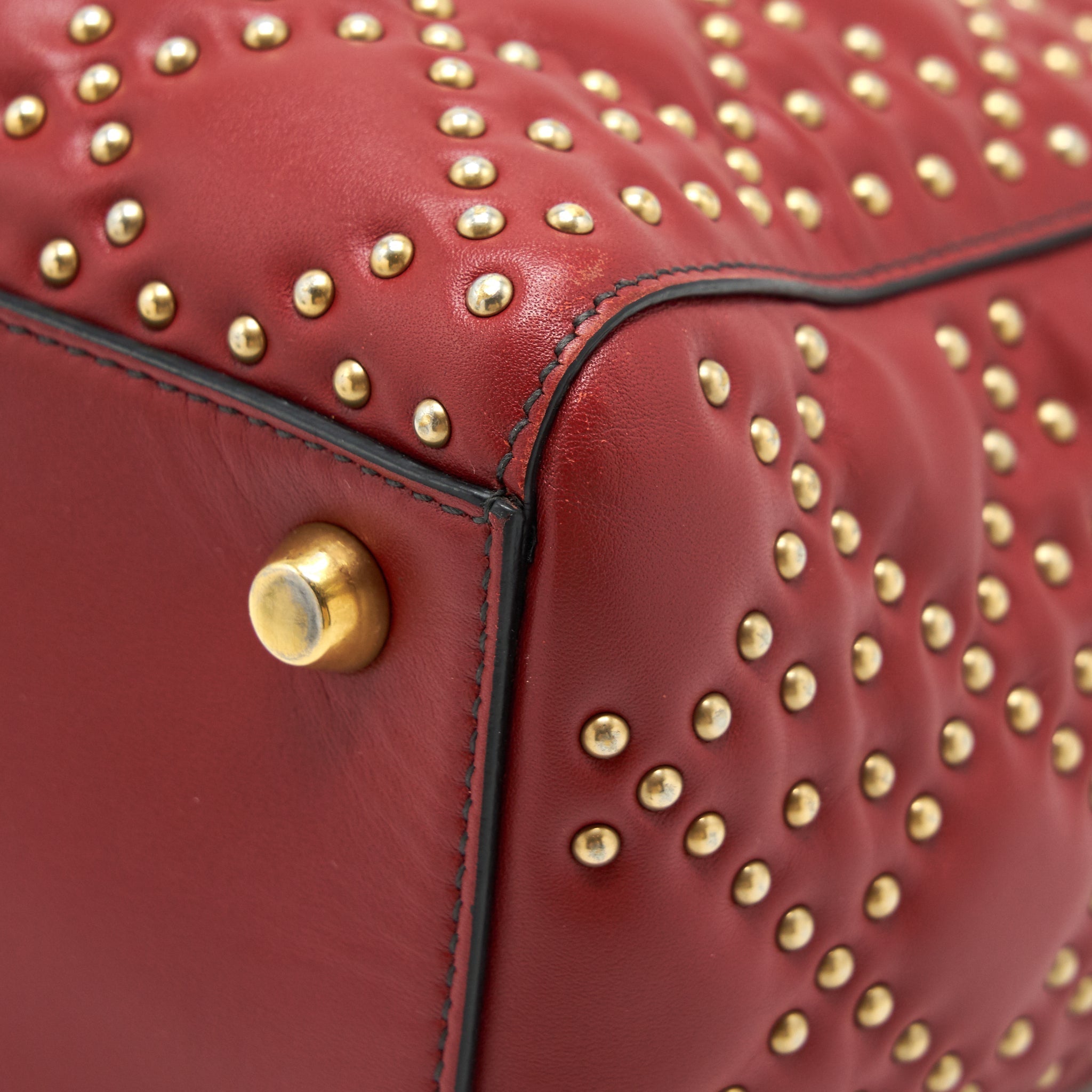 DIOR STUDDED LADY DIOR RED GHW