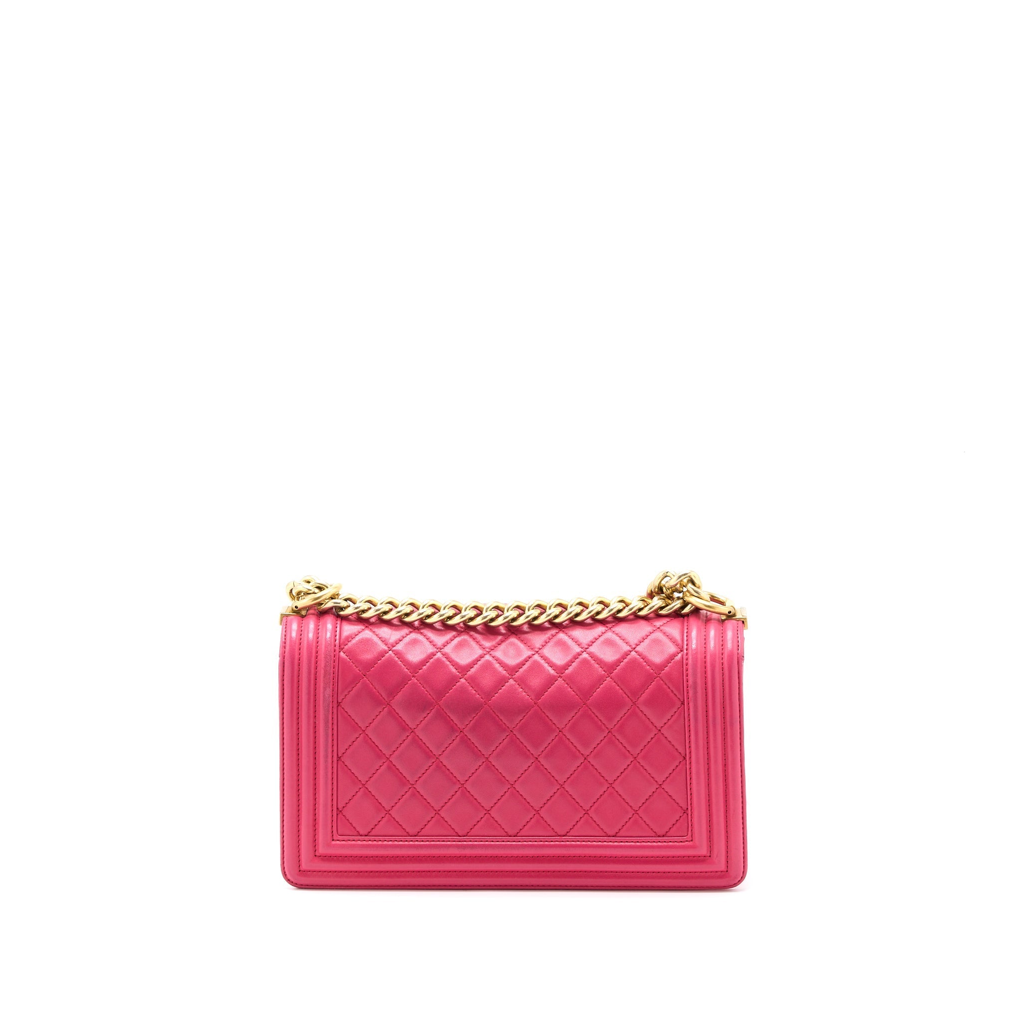 CHANEL MEDIUM BOY BAG LAMBSKIN PINK GHW