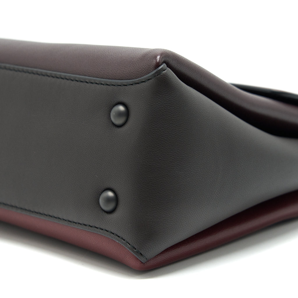BOTTEGA VENETA PIAZZA TOP HANDLE BAG BURGUNDY
