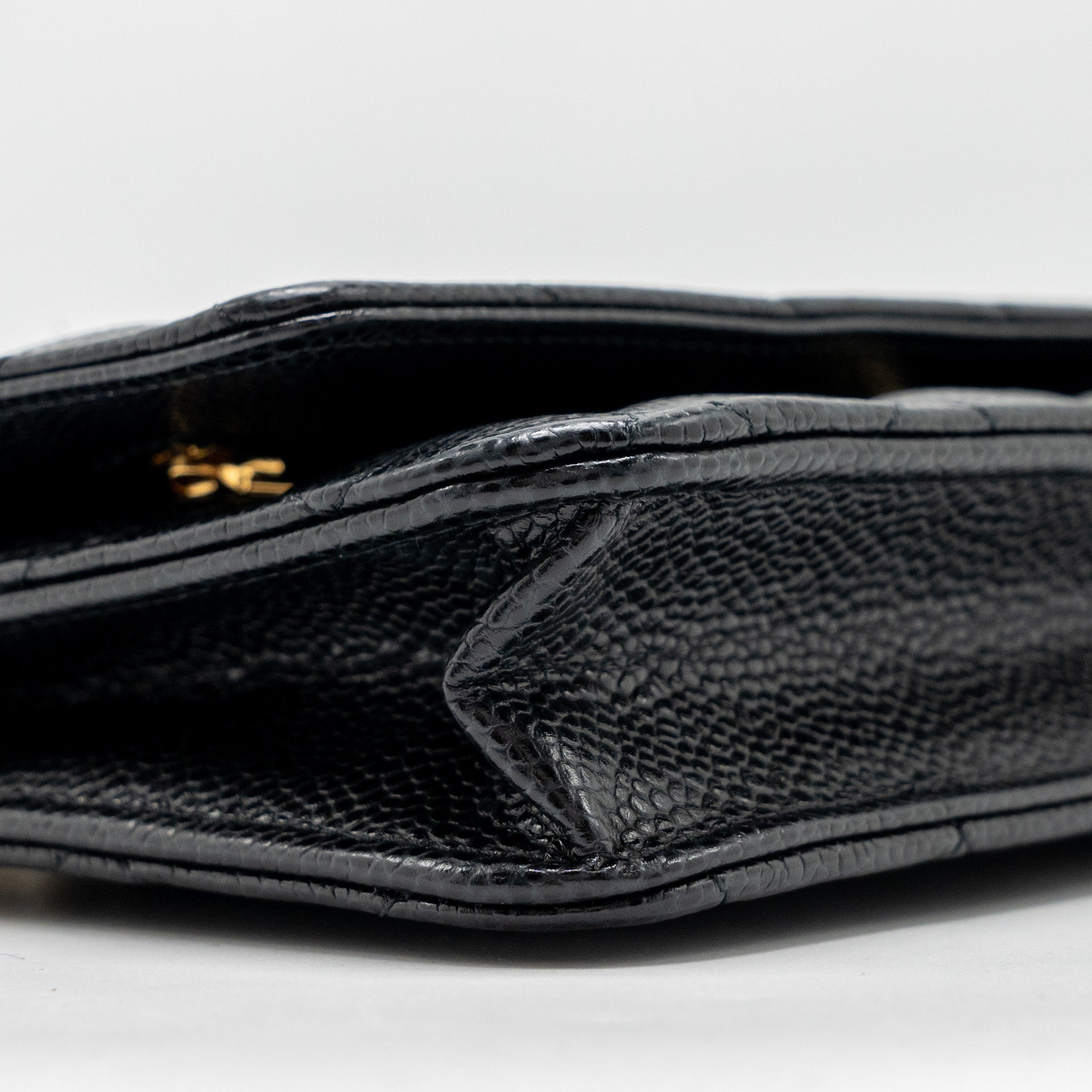 CHANEL CLASSIC WALLET ON CHAIN CAVIAR BLACK GHW (MICROCHIP)