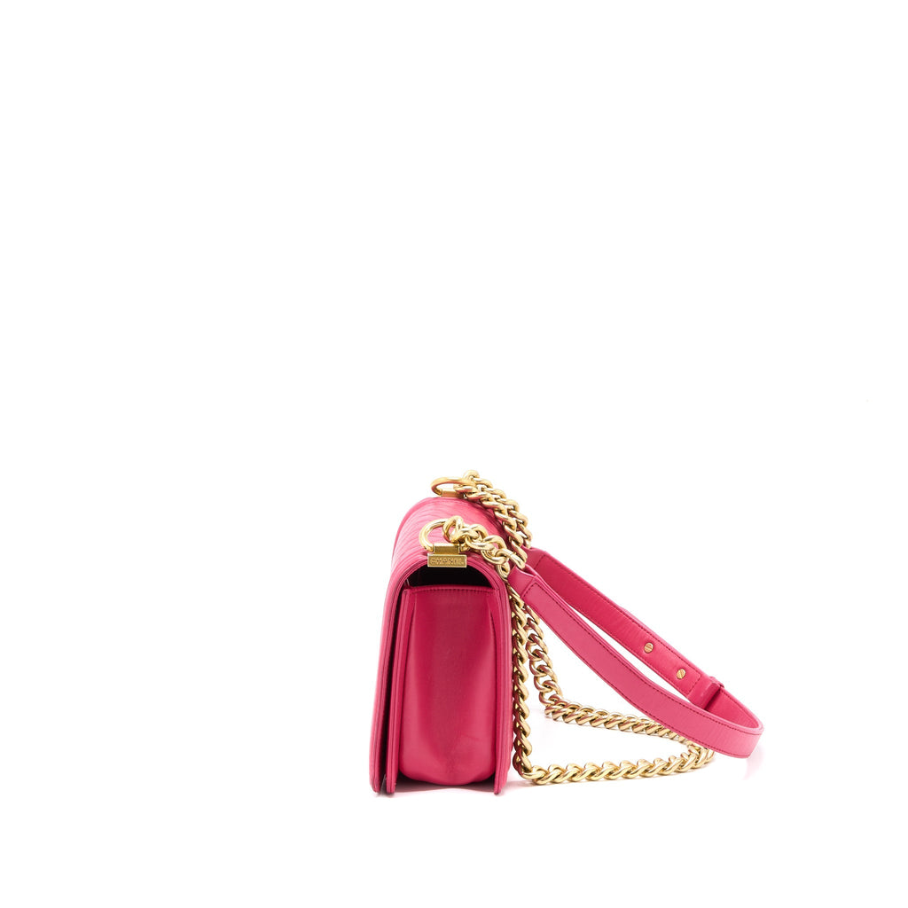 CHANEL MEDIUM BOY BAG LAMBSKIN PINK GHW
